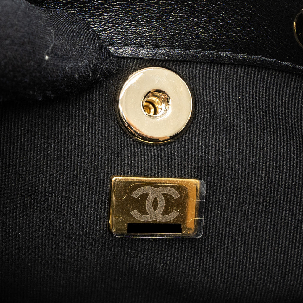 CHANEL 23C DUMA MINI BACKPACK CALFSKIN BLACK LGHW (MICROCHIP)