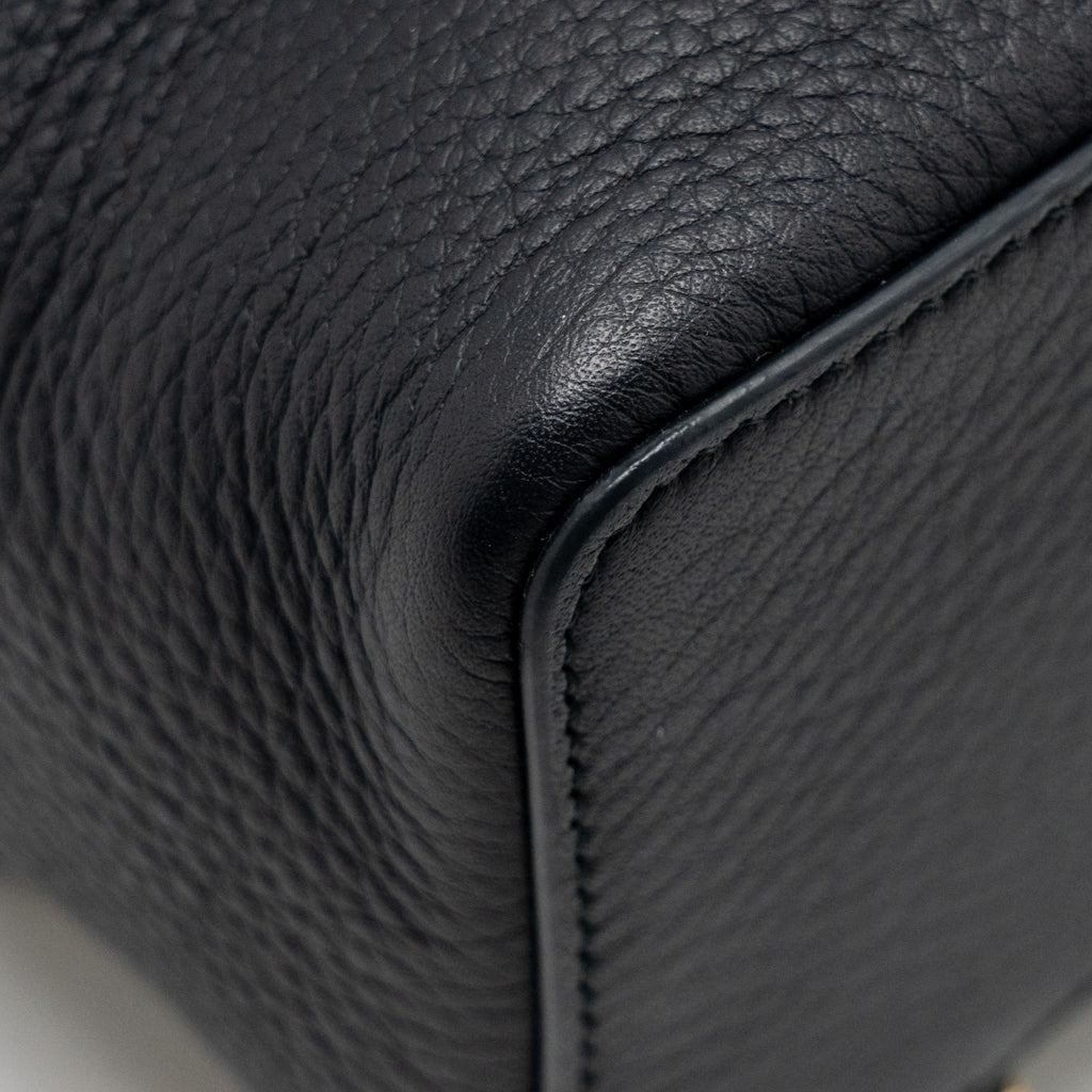 LORO PIANA EXTRA POCKET BACKPACK L23.5 GRAINED CALFSKIN NAVY GHW