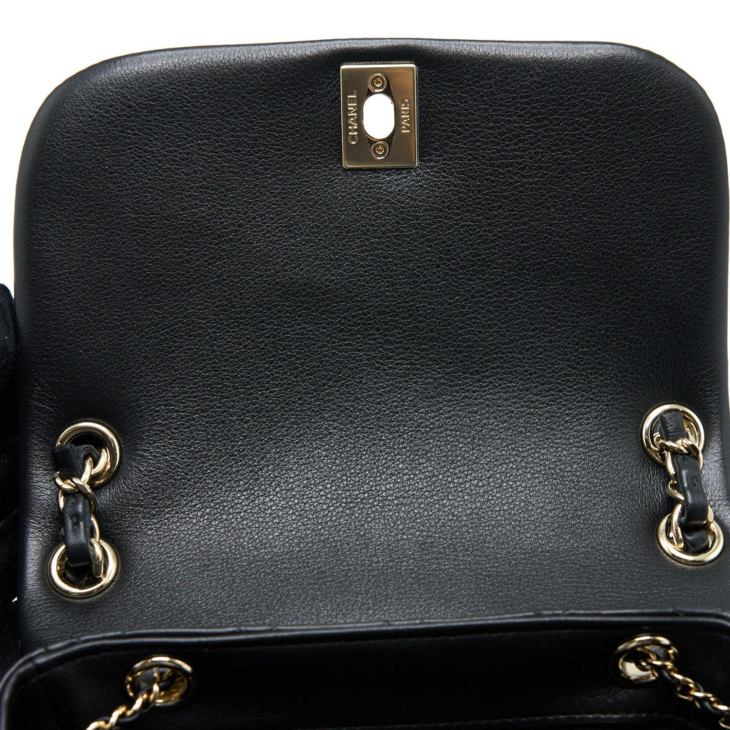 CHANEL 23C LARGE DUMA BACKPACK CALFSKIN BLACK LGHW (MICROCHIP)