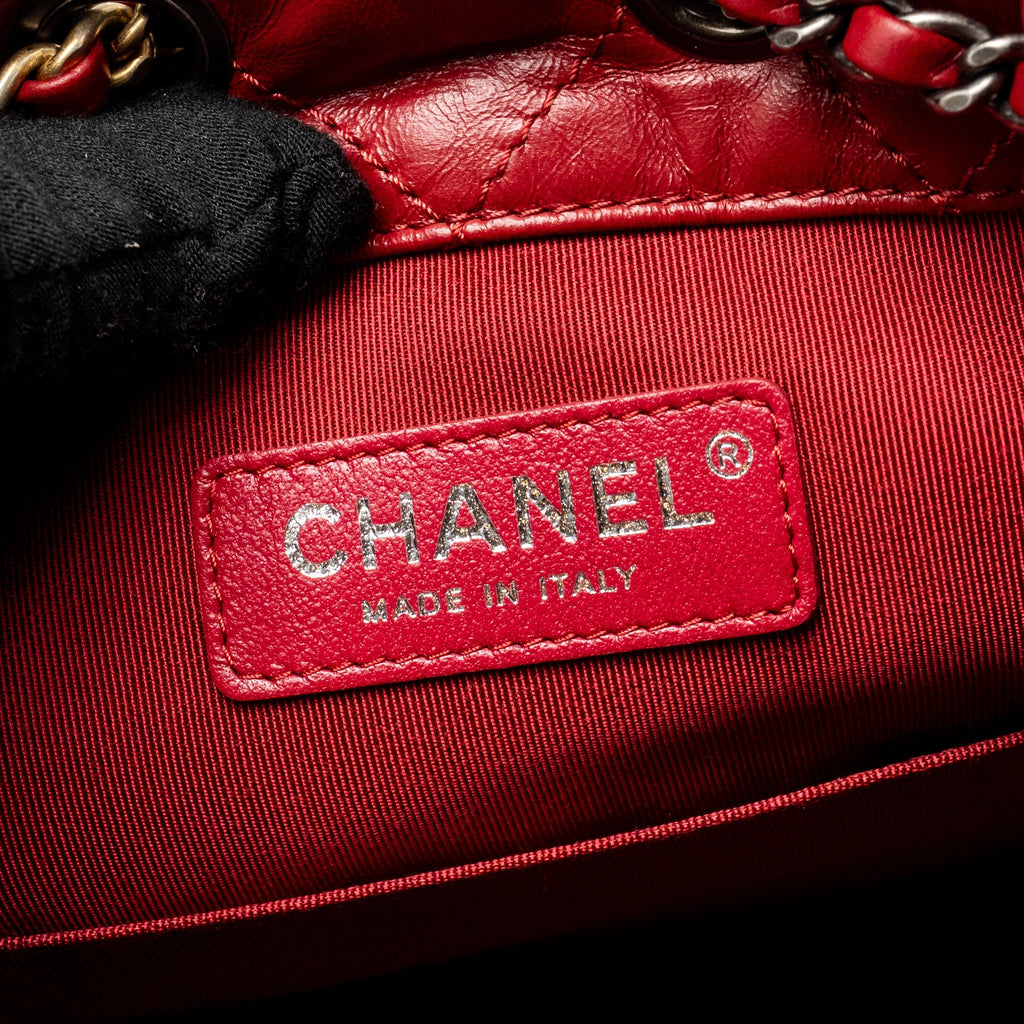 CHANEL SMALL GABRIELLE BACKPACK CALFSKIN RED MULTICOLOUR HARDWARE