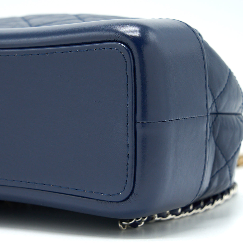 CHANEL SMALL GABRIELLE BACKPACK CALFSKIN DARK BLUE MULTICOLOUR HARDWARE