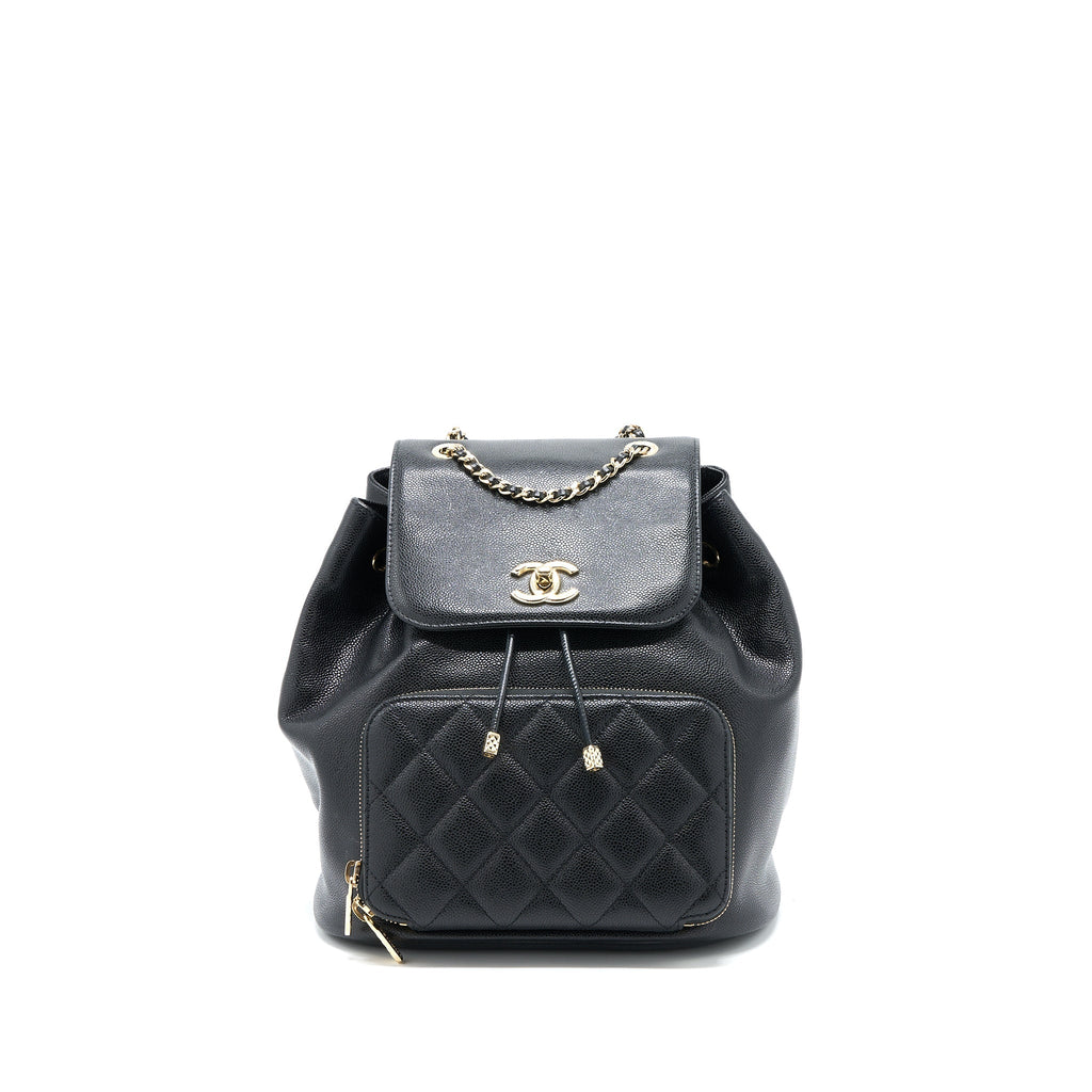 CHANEL 22B AFFINITY BACKPACK CAVIAR BLACK LGHW (MICROCHIP)