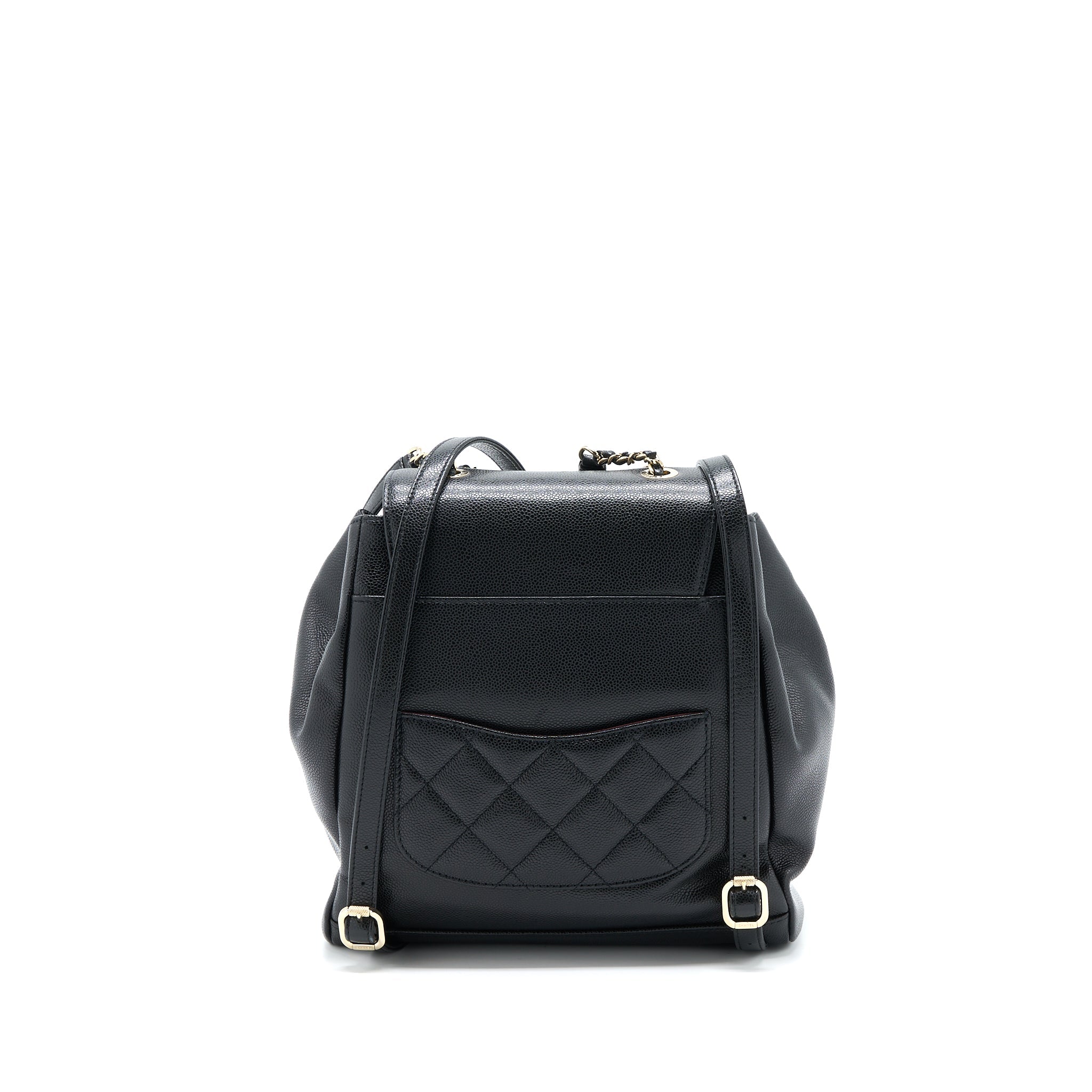 CHANEL 22B AFFINITY BACKPACK CAVIAR BLACK LGHW (MICROCHIP)