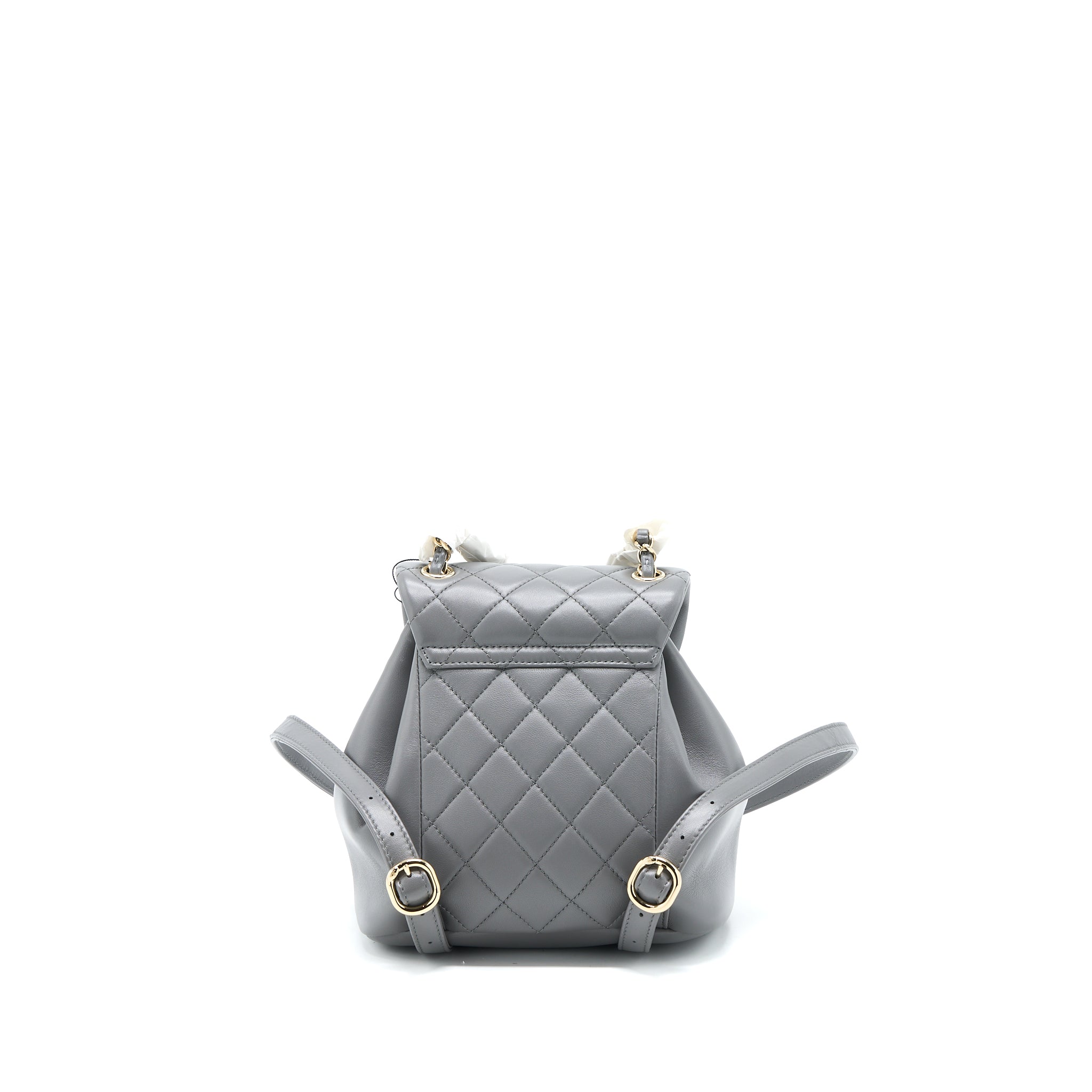 CHANEL 22A MIMI DUMA BACKPACK LAMBSKIN DARK GREY LGHW (MICROCHIP)