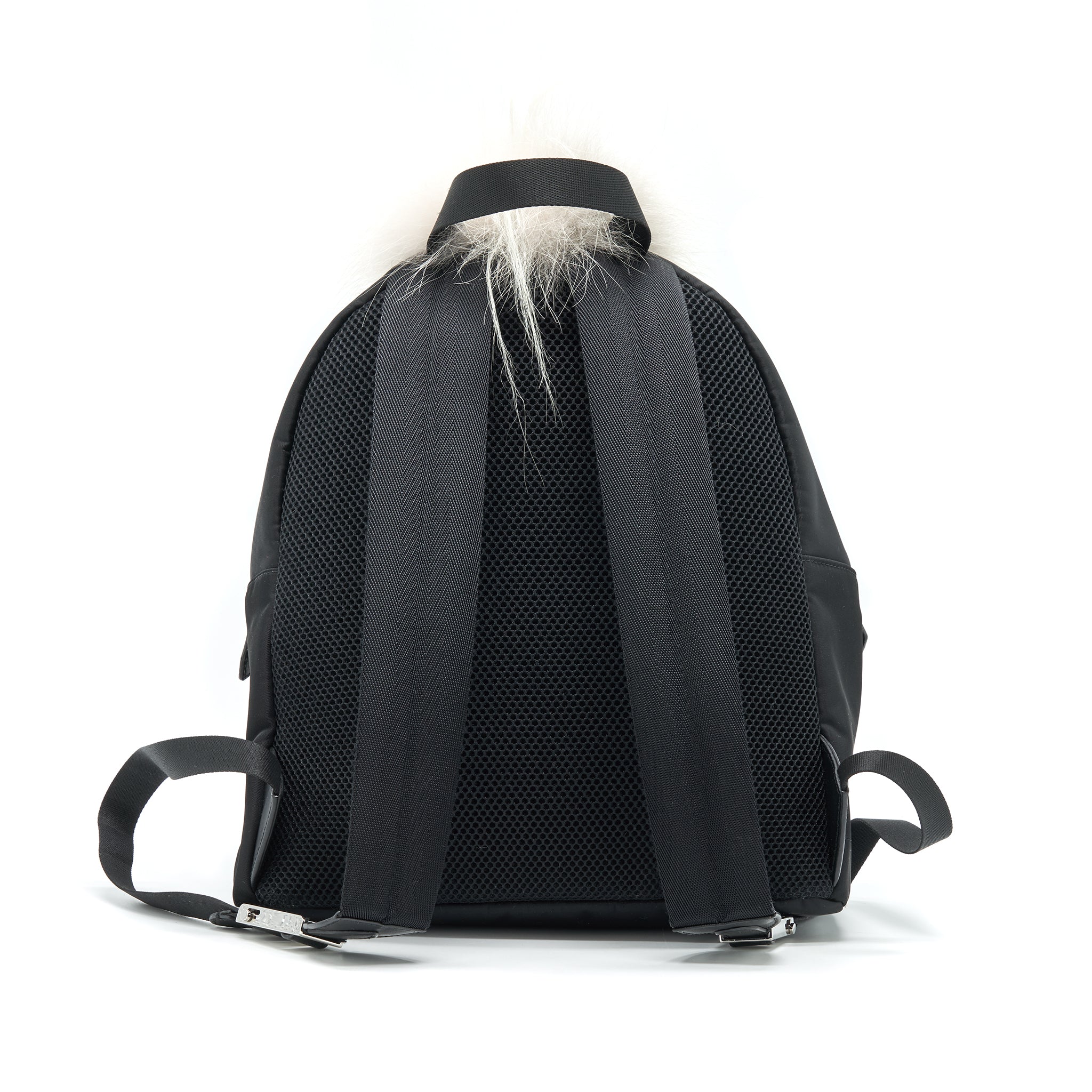 FENDI MONSTER BACKPACK IN BLACK WITH FUR