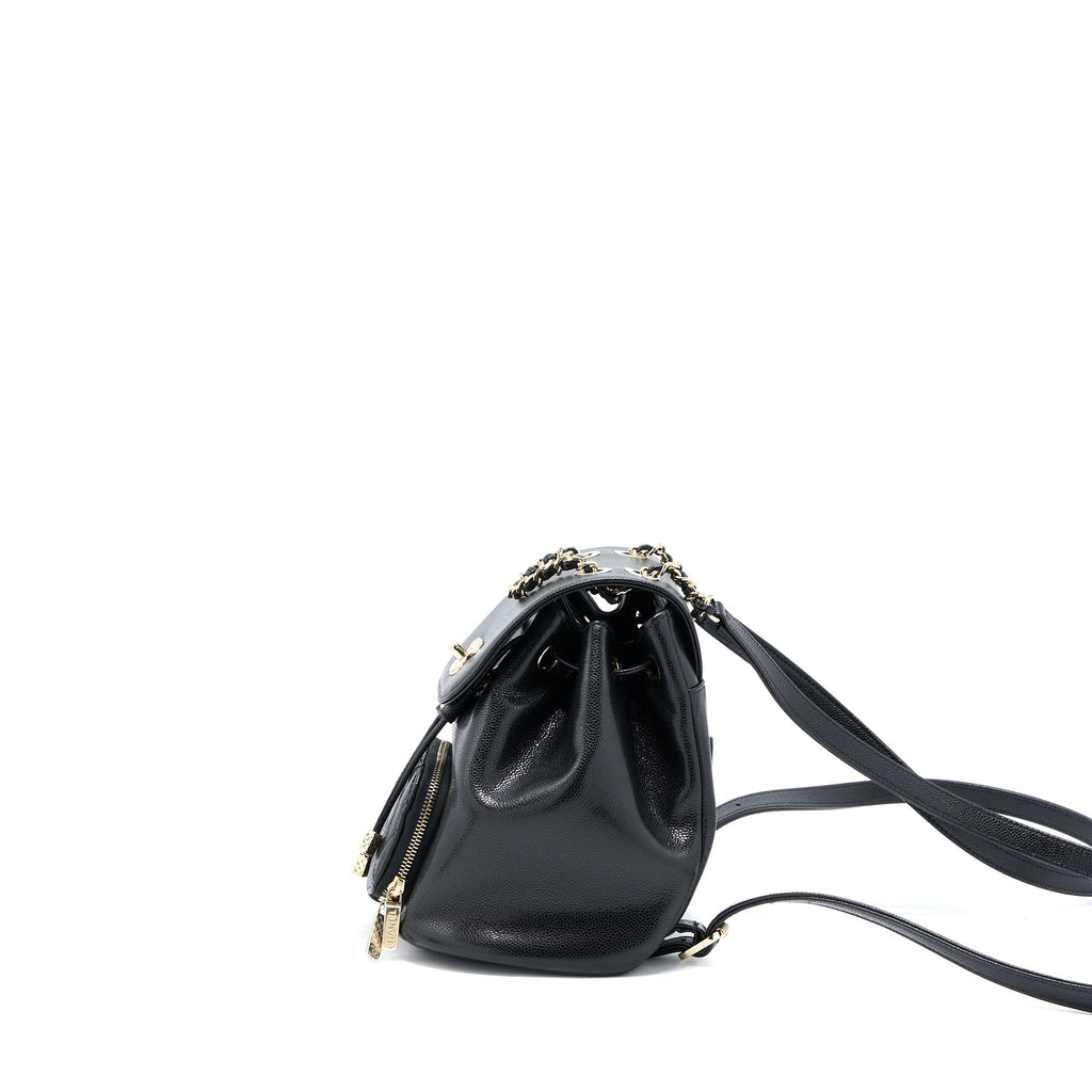 CHANEL 22B AFFINITY MINI BACKPACK CAVIAR BLACK LGHW(MICROCHIP)