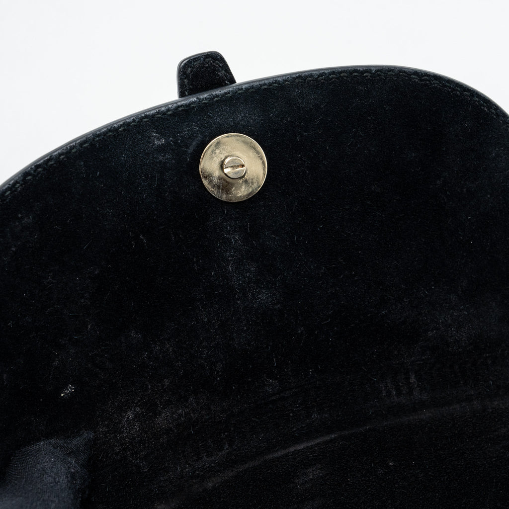 GUCCI MESSENGER CROSSBODY BAG PATENT BLACK LGHW