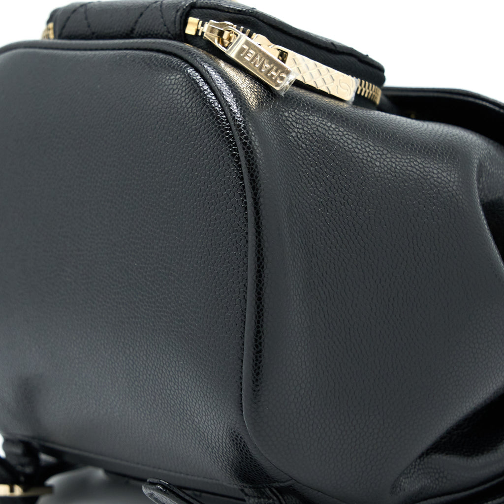CHANEL 22B AFFINITY MINI BACKPACK CAVIAR BLACK LGHW(MICROCHIP)