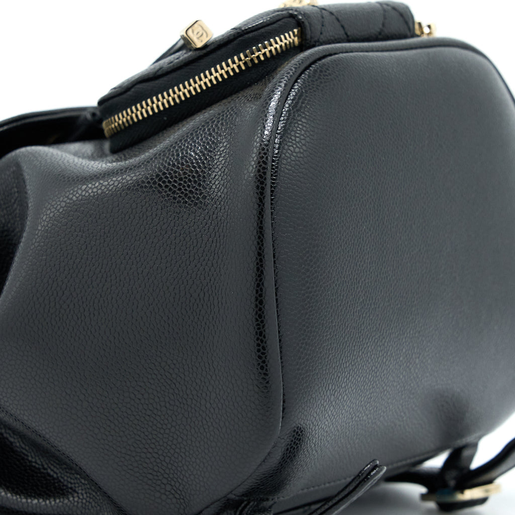 CHANEL 22B AFFINITY MINI BACKPACK CAVIAR BLACK LGHW(MICROCHIP)