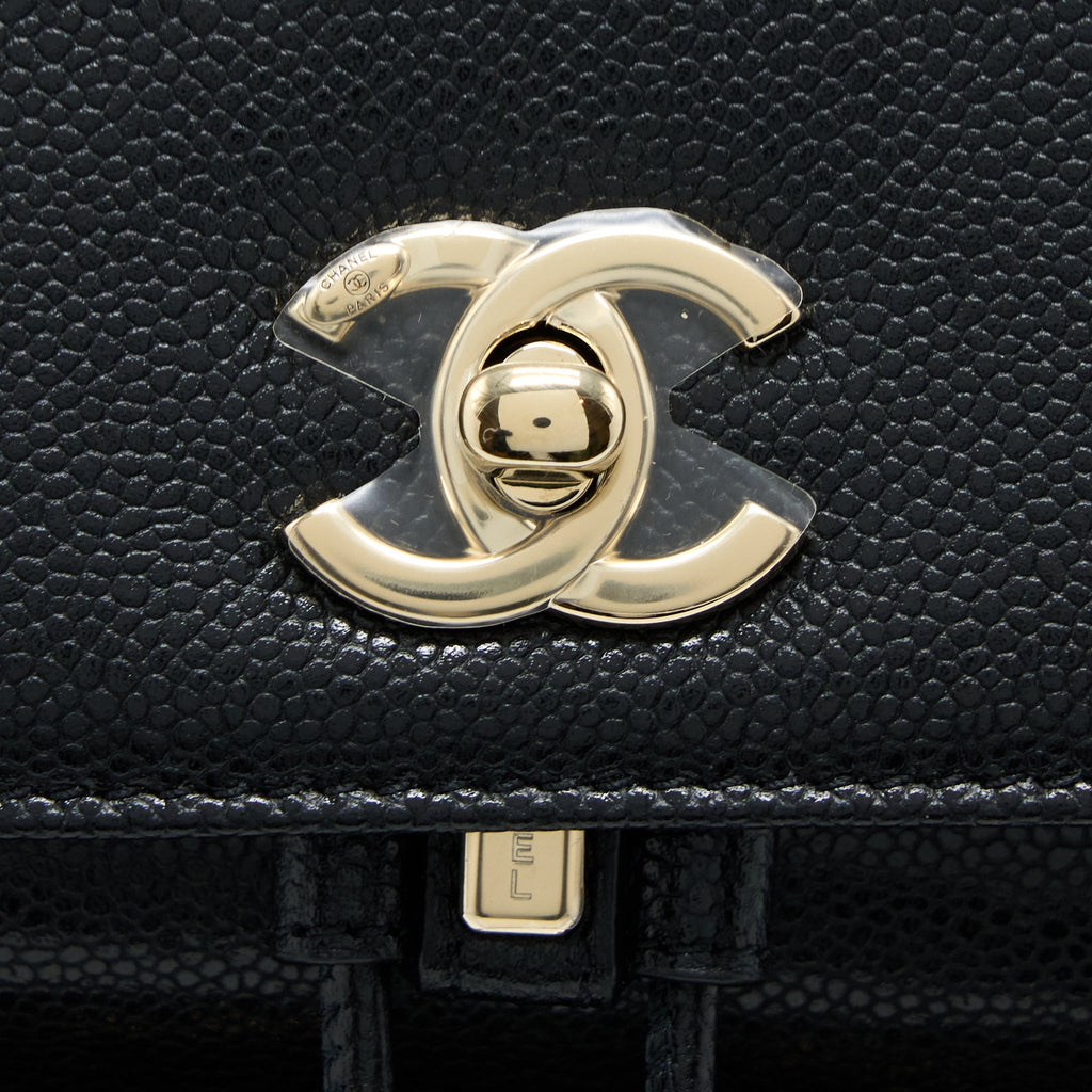 CHANEL 22B AFFINITY MINI BACKPACK CAVIAR BLACK LGHW(MICROCHIP)