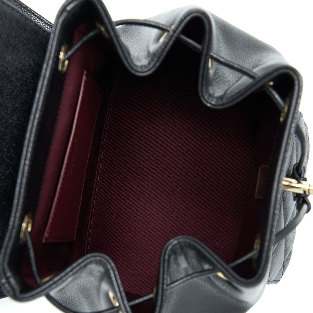 CHANEL 22B AFFINITY MINI BACKPACK CAVIAR BLACK LGHW(MICROCHIP)
