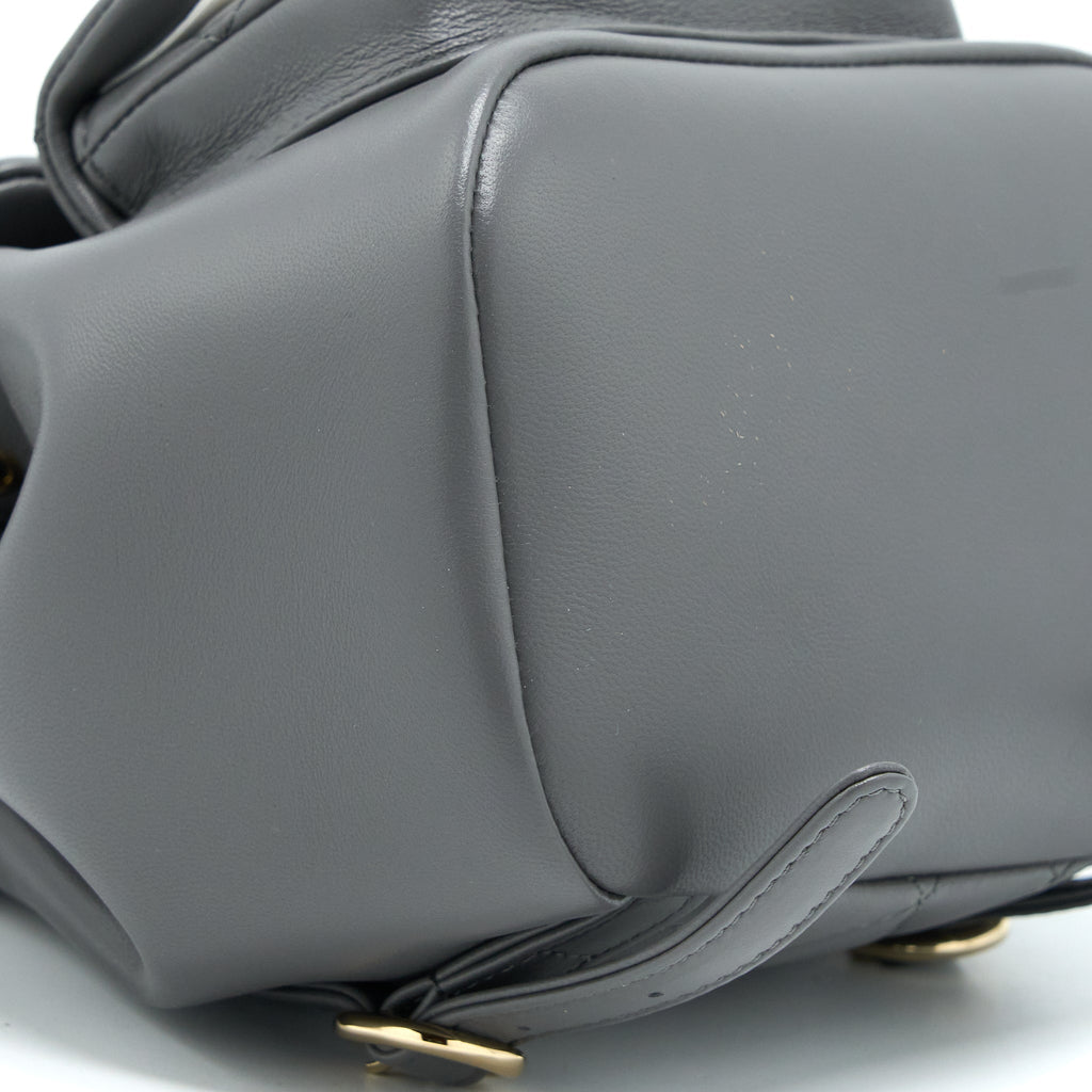 CHANEL 22A MIMI DUMA BACKPACK LAMBSKIN DARK GREY LGHW (MICROCHIP)