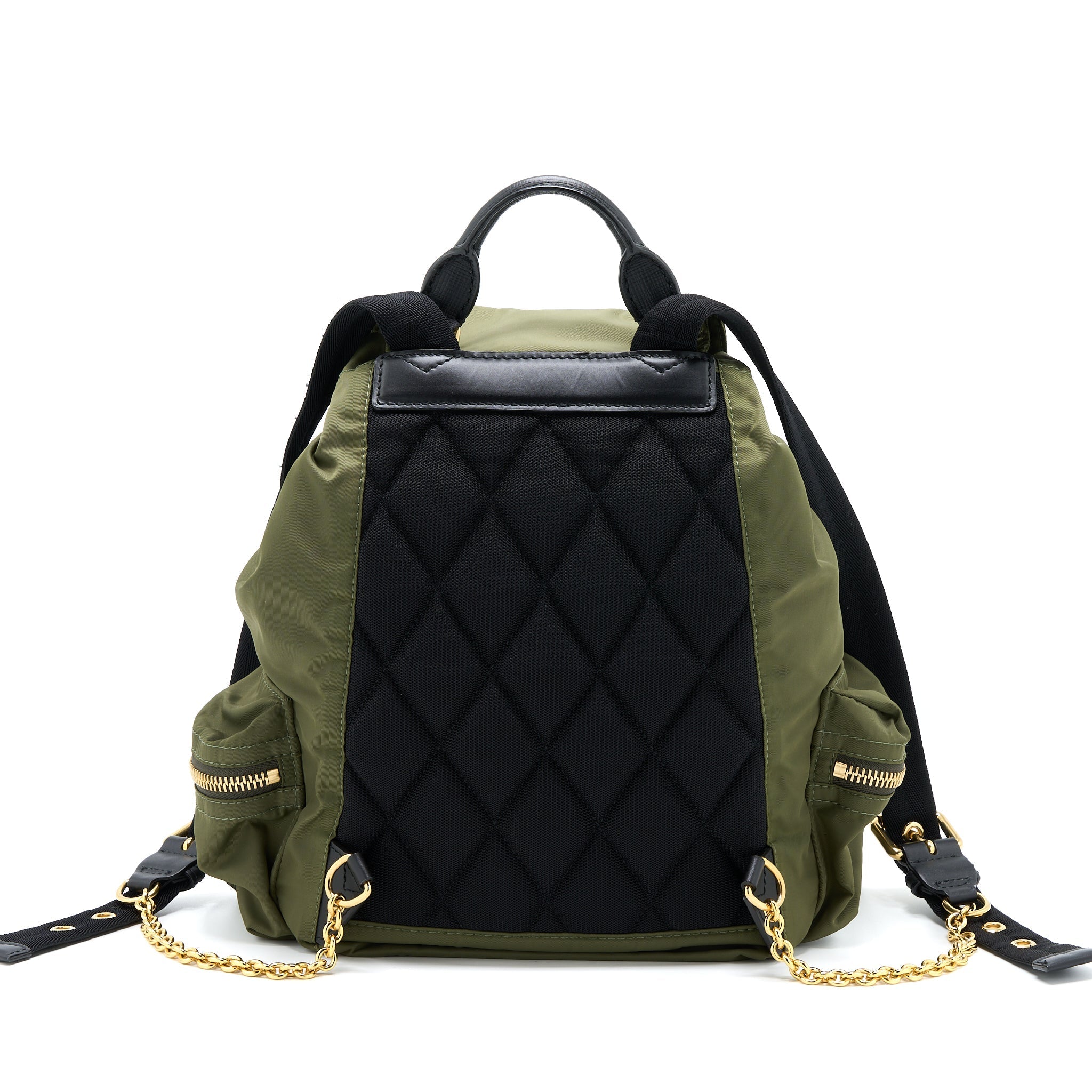 BURBERRY MEDIUM RUCKSACK BACKPACK NYLON OLIVE GREEN GHW