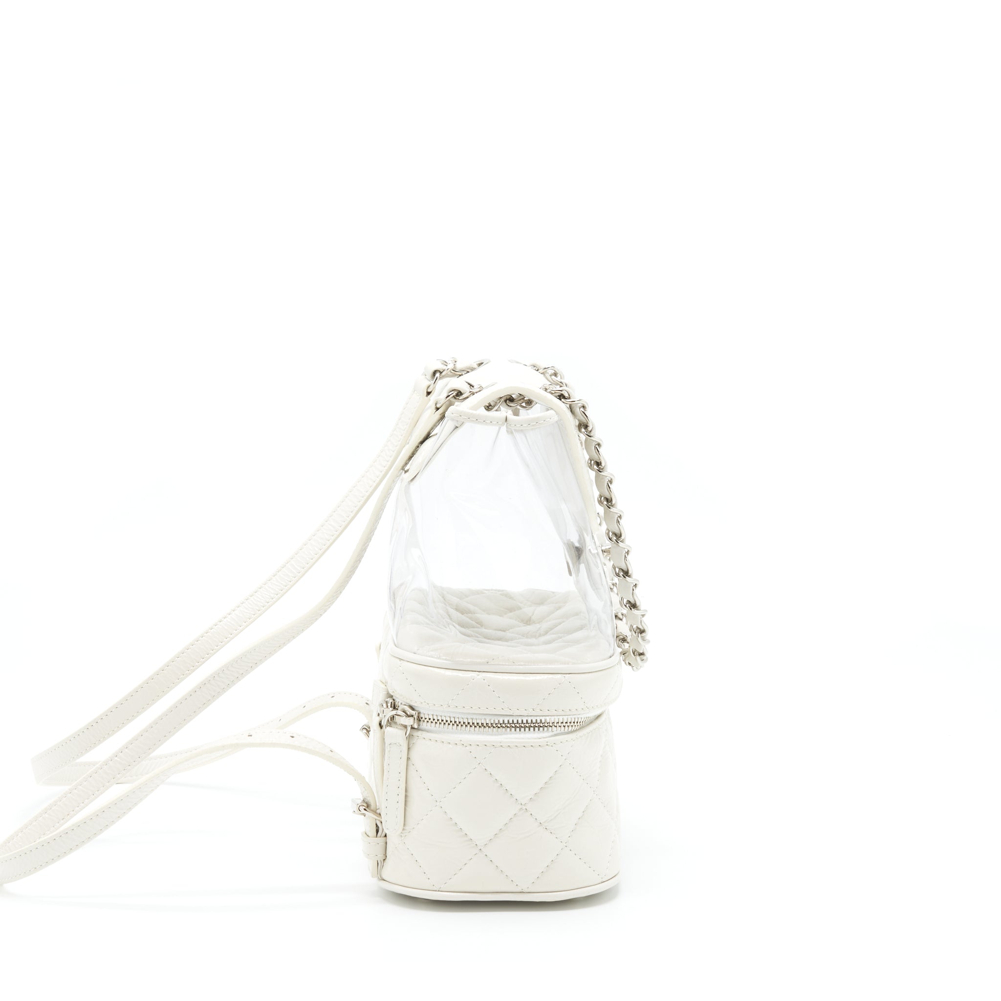 CHANEL PVC AQUARIUM BACKPACK AGED CALFSKIN WHITE SHW
