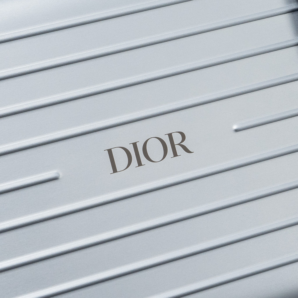 DIOR X RIMOWA CLUTCH TRUNK BAG ALUMINIUM / CALFSKIN SILVER / BLACK SHW