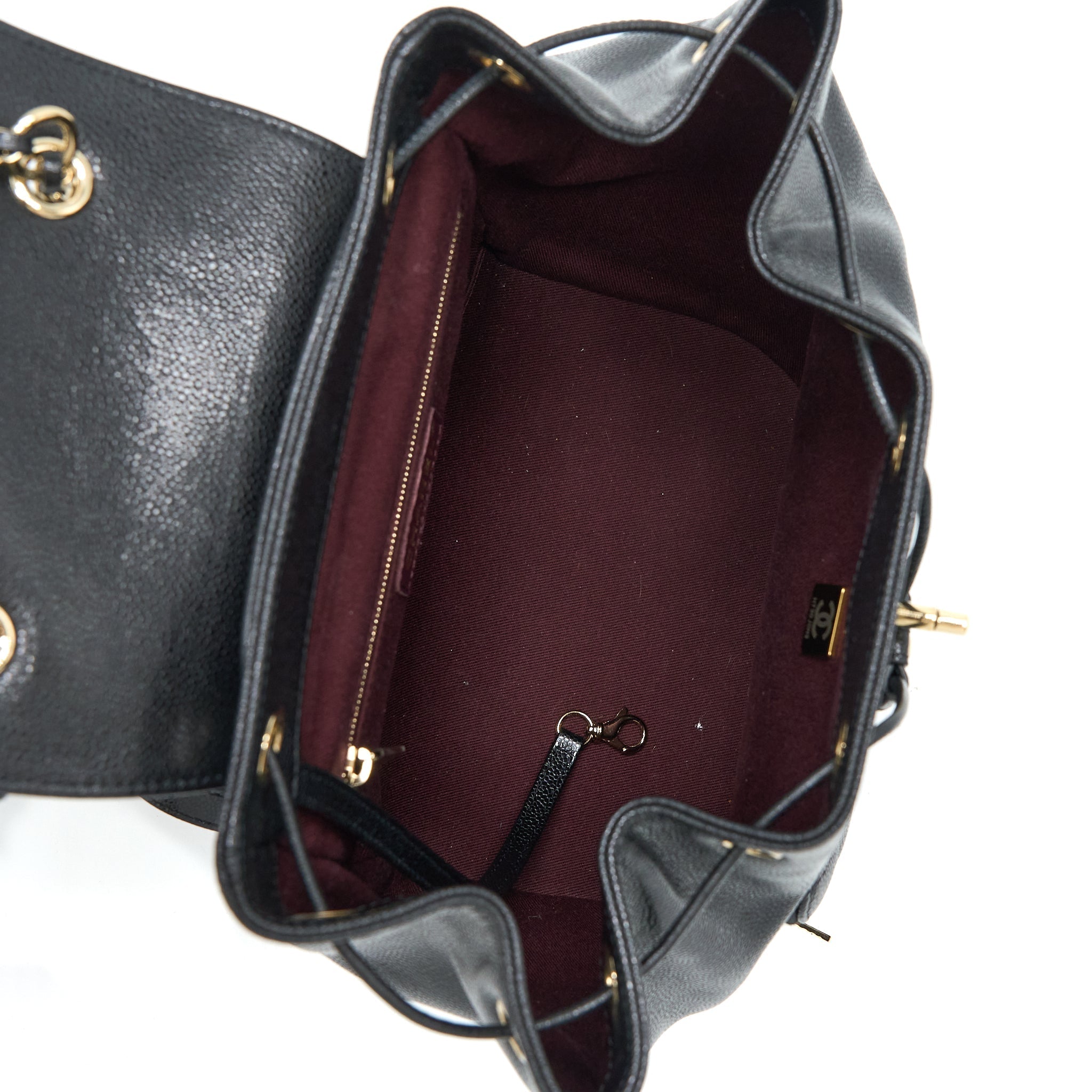 CHANEL 22B AFFINITY BACKPACK CAVIAR BLACK LGHW (MICROCHIP)