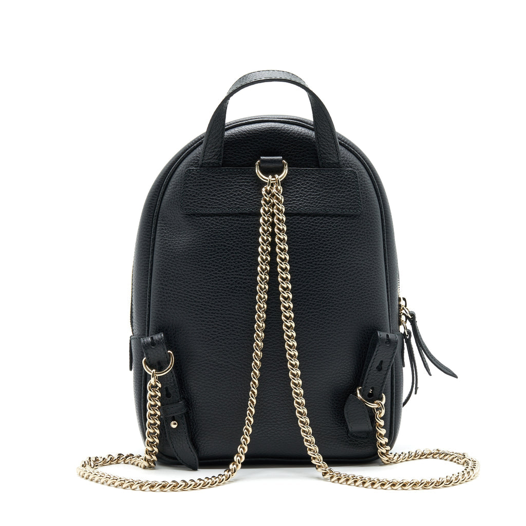 GUCCI SOHO LEATHER BACKPACK BLACK