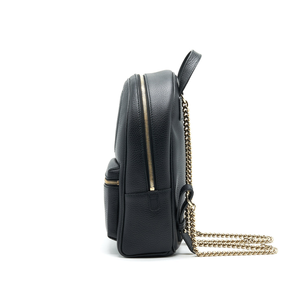 GUCCI SOHO LEATHER BACKPACK BLACK