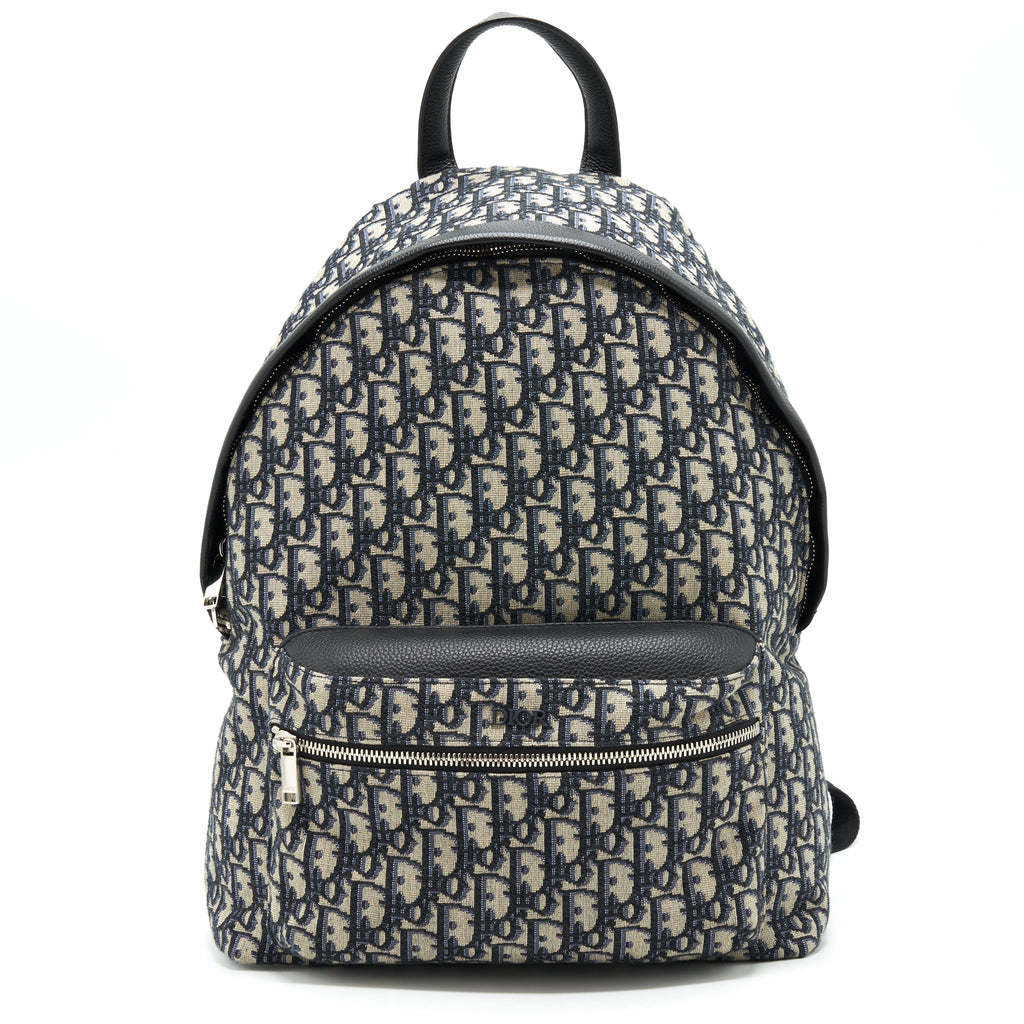 DIOR RIDER BACKPACK BEIGE AND BLACK DIOR OBLIQUE JACQUARD