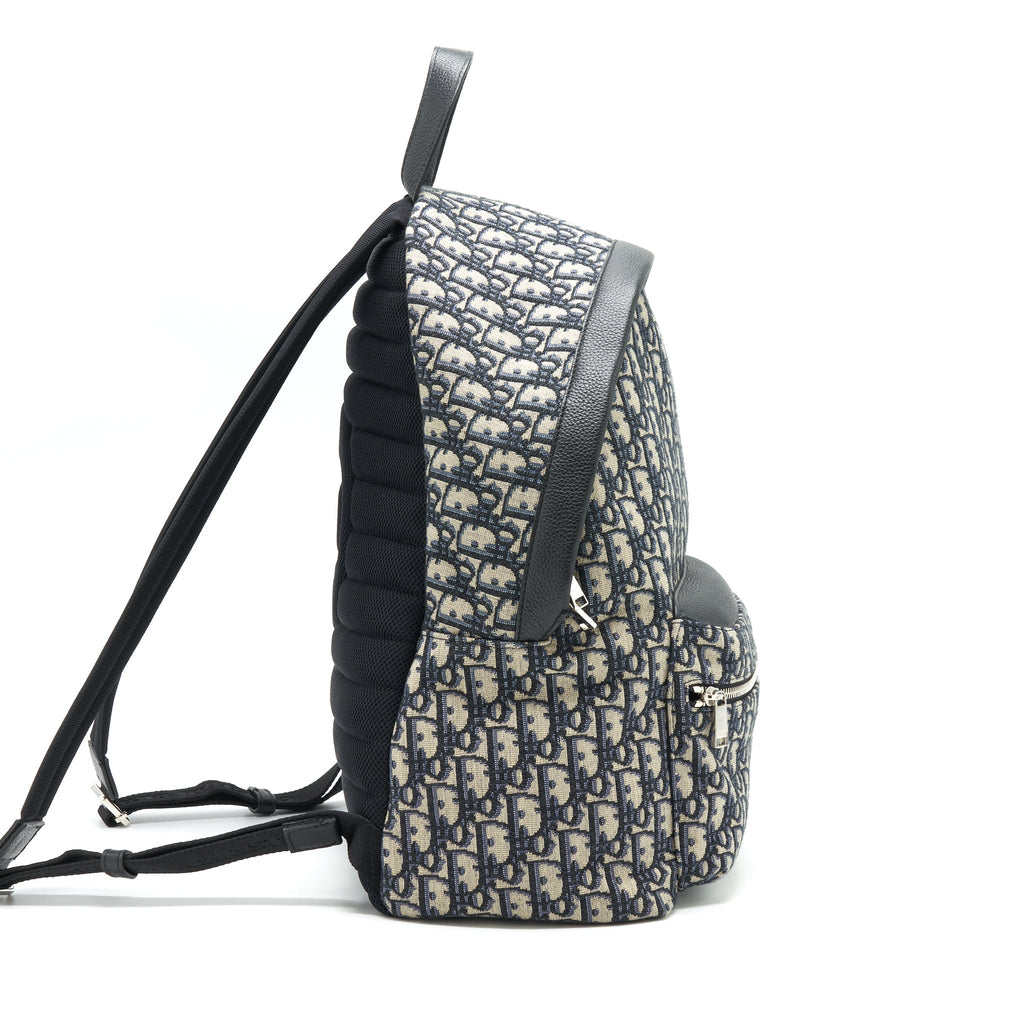 DIOR RIDER BACKPACK BEIGE AND BLACK DIOR OBLIQUE JACQUARD