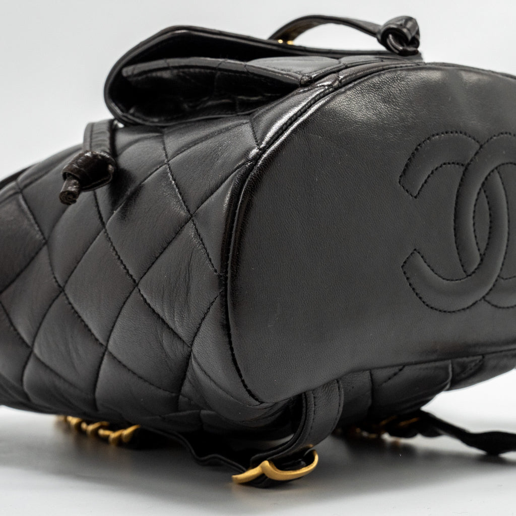 CHANEL VINTAGE DUMA BACKPACK LAMBSKIN BLACK GHW