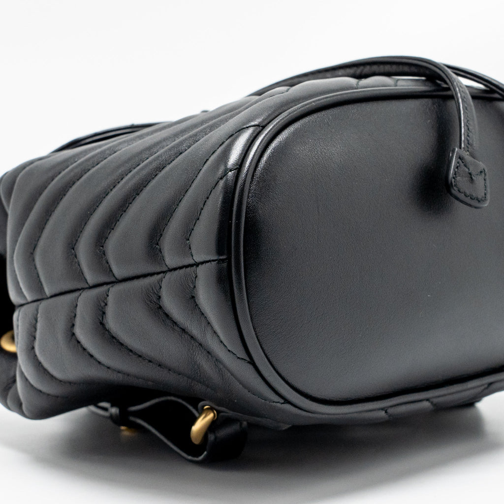 GUCCI GG MARMONT BACKPACK CALFSKIN BLACK GHW