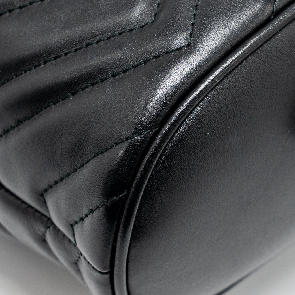 GUCCI GG MARMONT BACKPACK CALFSKIN BLACK GHW