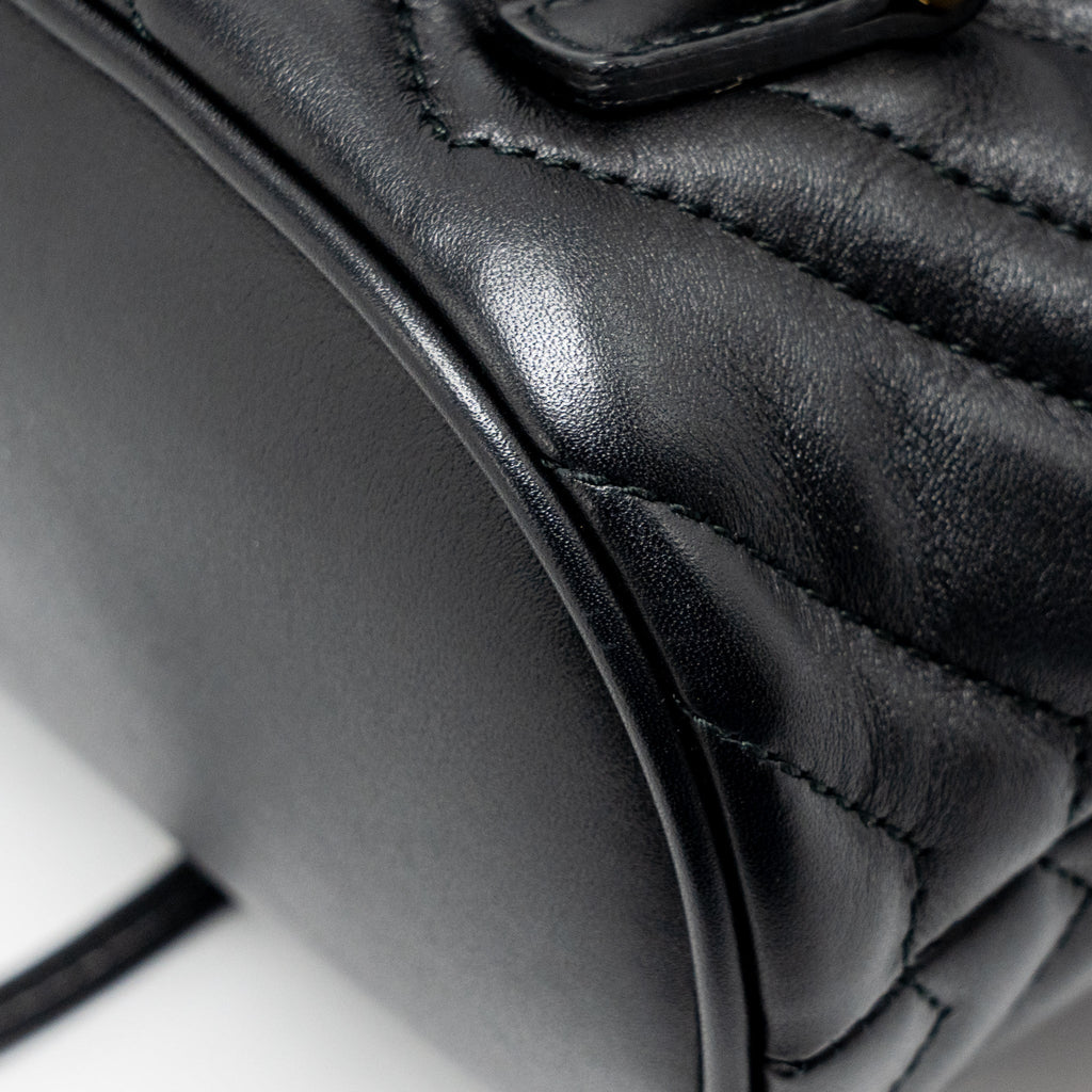 GUCCI GG MARMONT BACKPACK CALFSKIN BLACK GHW