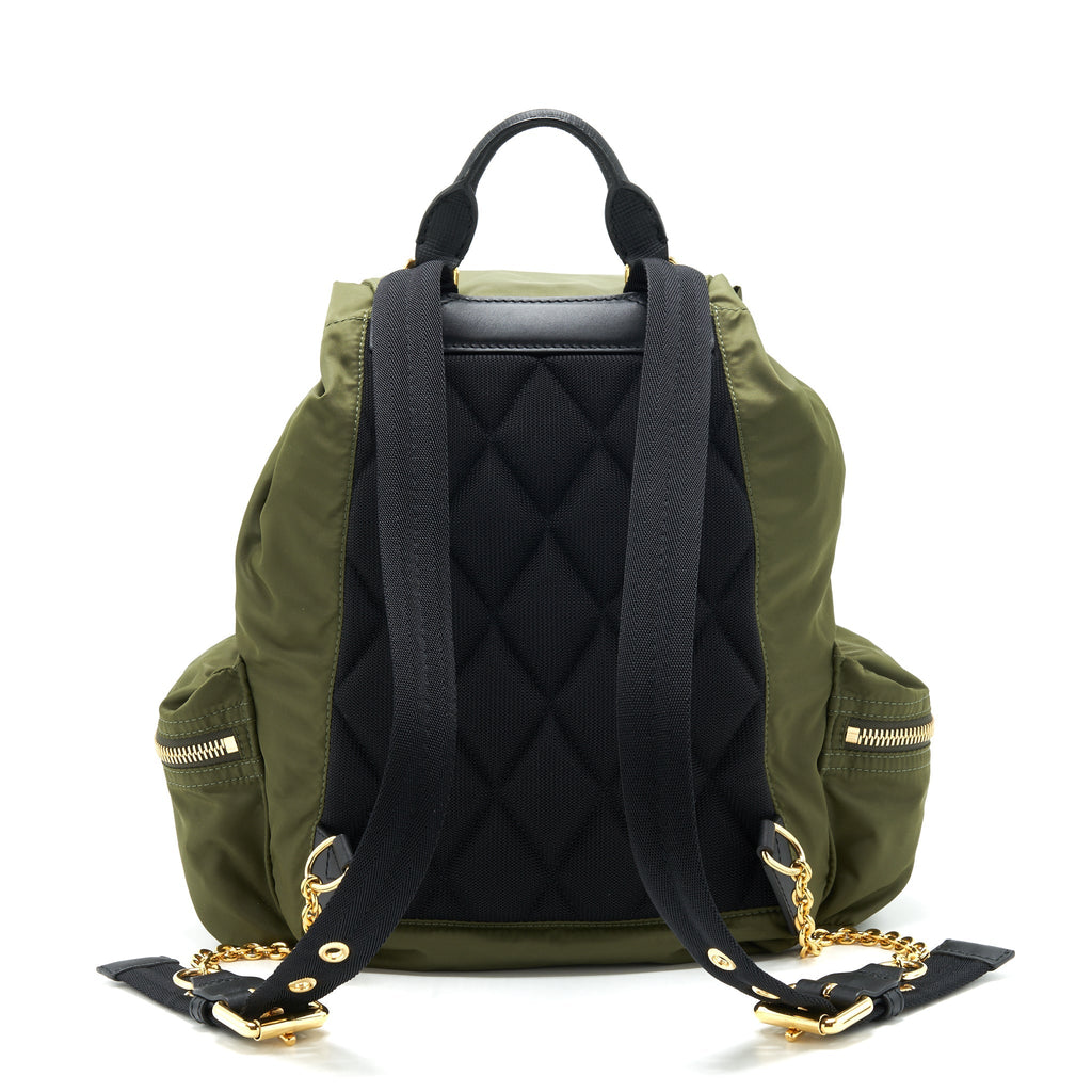 BURBERRY NYLON RUCKSACK BACKPACK GREEN GHW