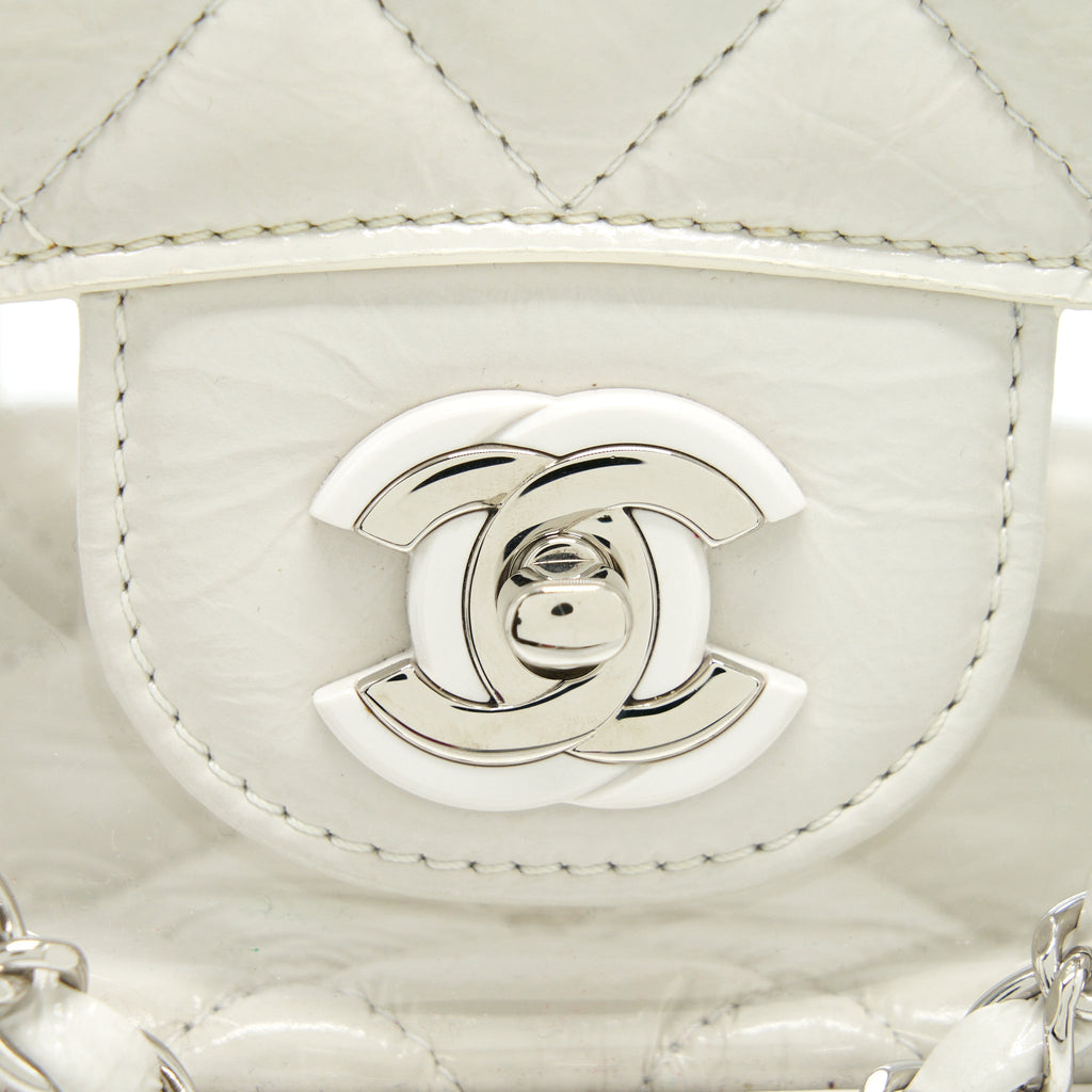 CHANEL PVC AQUARIUM BACKPACK AGED CALFSKIN WHITE SHW
