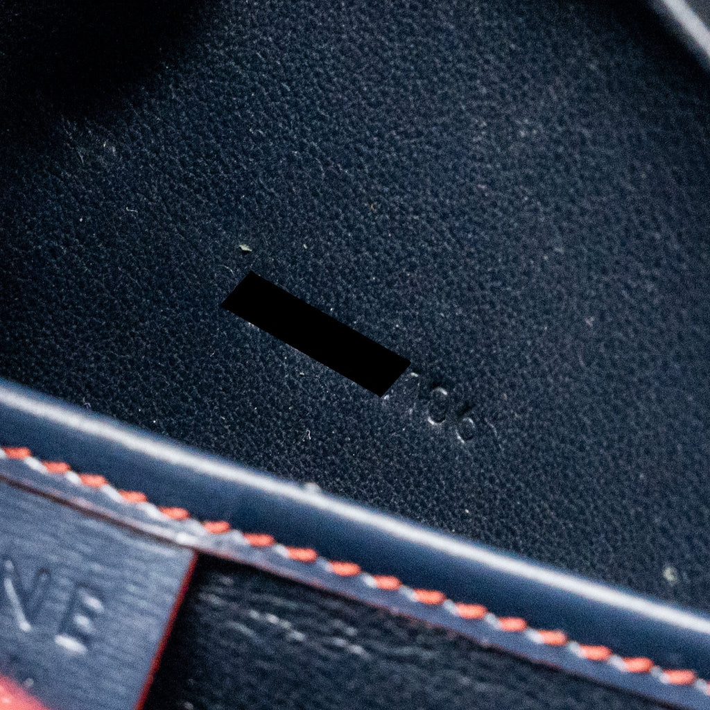 CELINE NANO LUGGAGE BAG CALFSKIN NAVY / RED SHW
