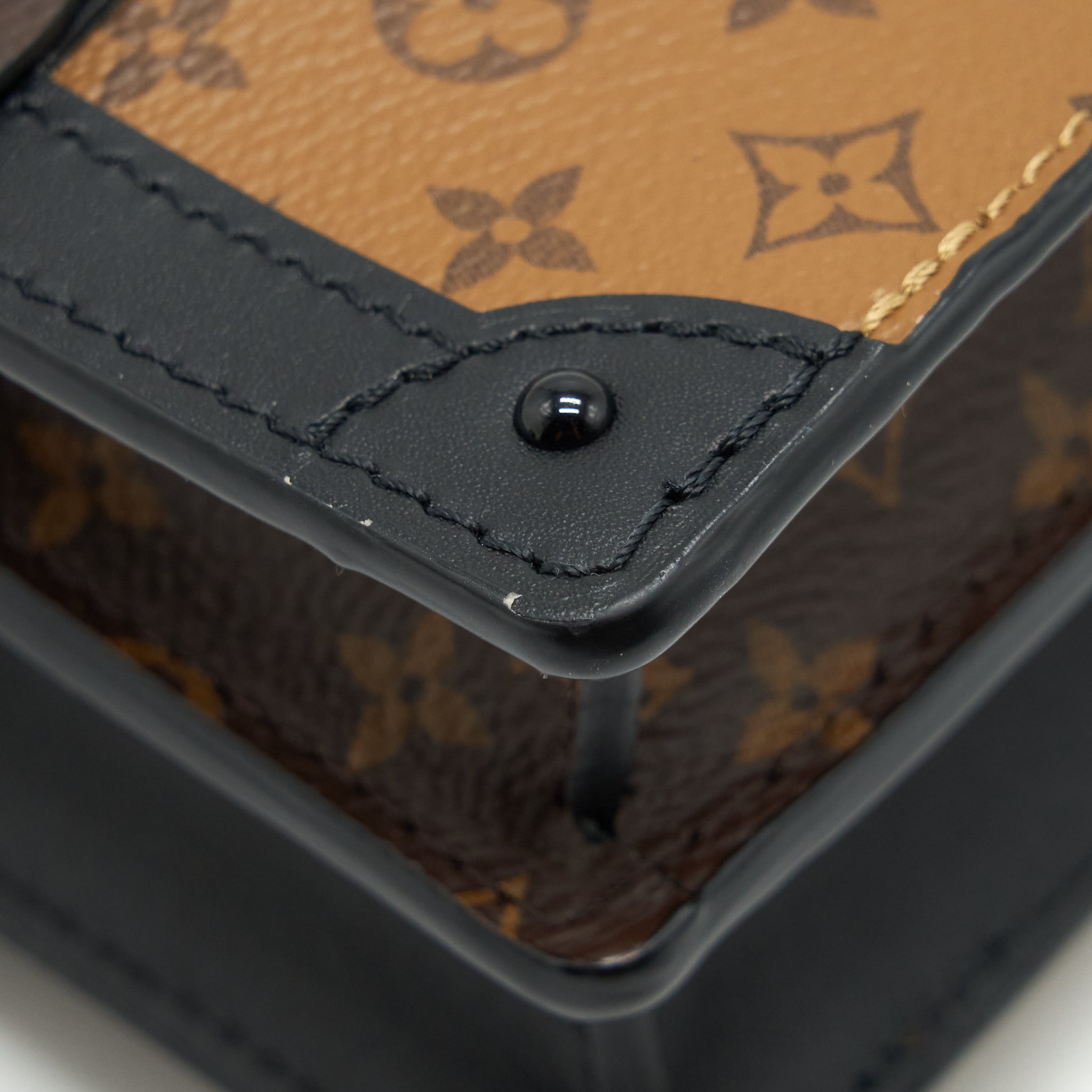 LOUIS VUITTON TRUNK CLUTCH BAG MONOGRAM REVERSE CANVAS YEAR 2019