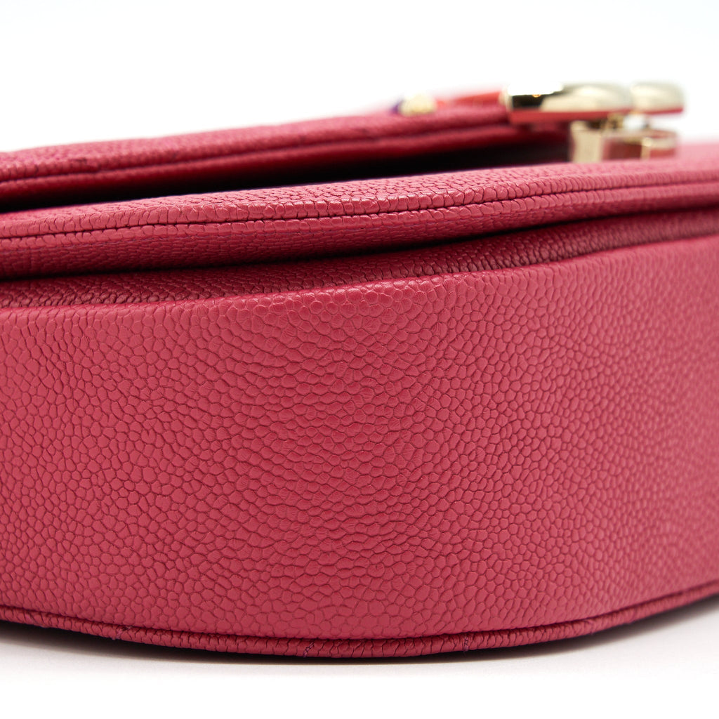 CHANEL SEASONAL MESSENGER CROSSBODY BAG CAVIAR PINK LGHW