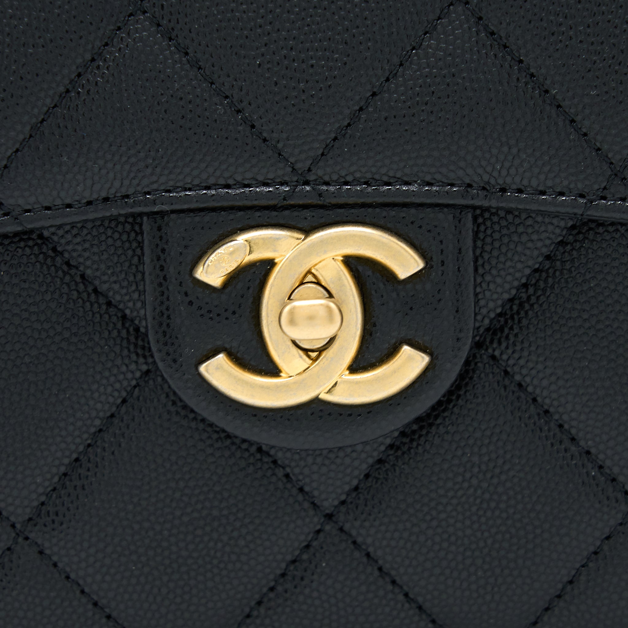 CHANEL 22B ROUND MESSENGER BAG GRAINED CALFSKIN BLACK BRUSHED GHW (MICROCHIP)
