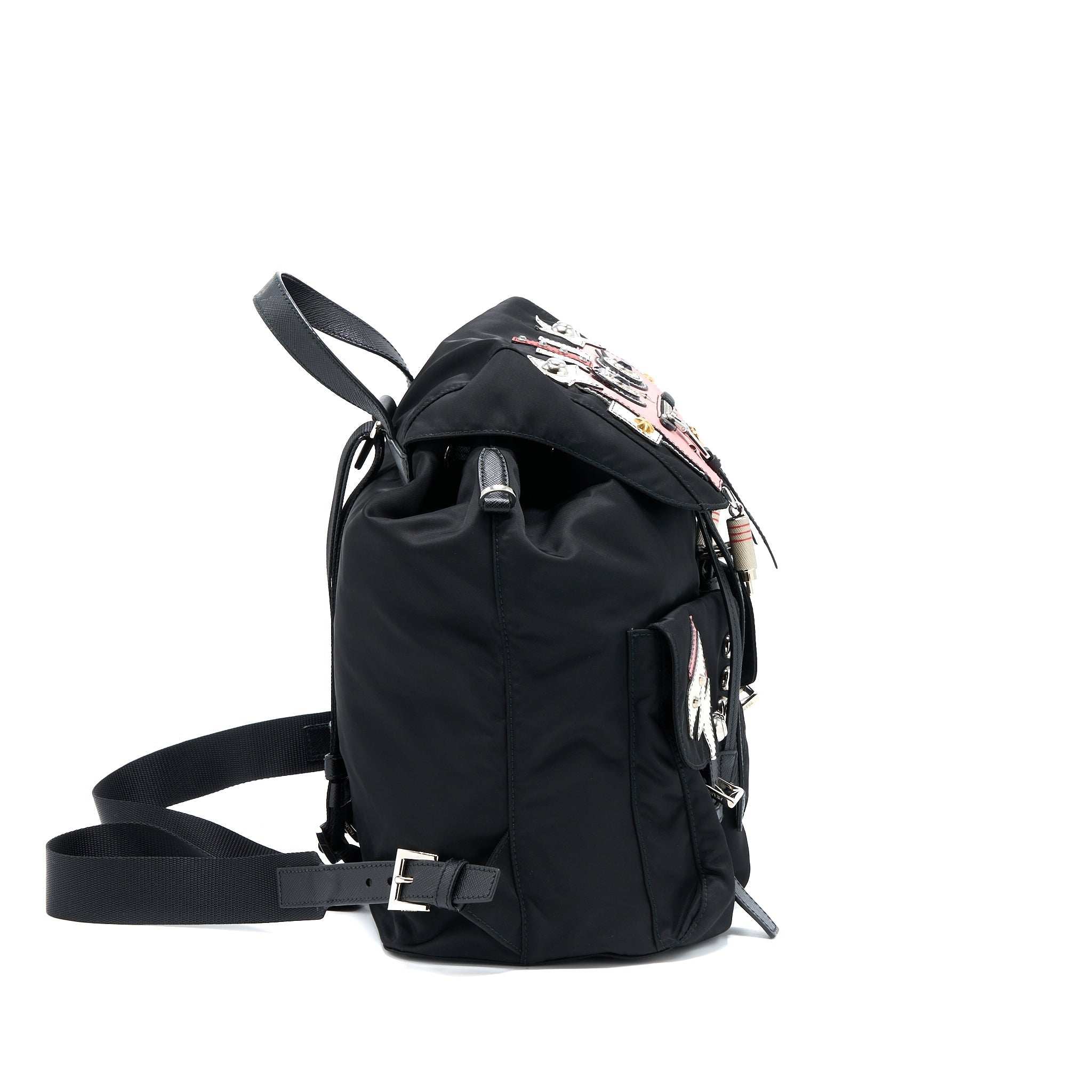 PRADA BACKPACK NYLON BLACK/ MULTICOLOURED SHW