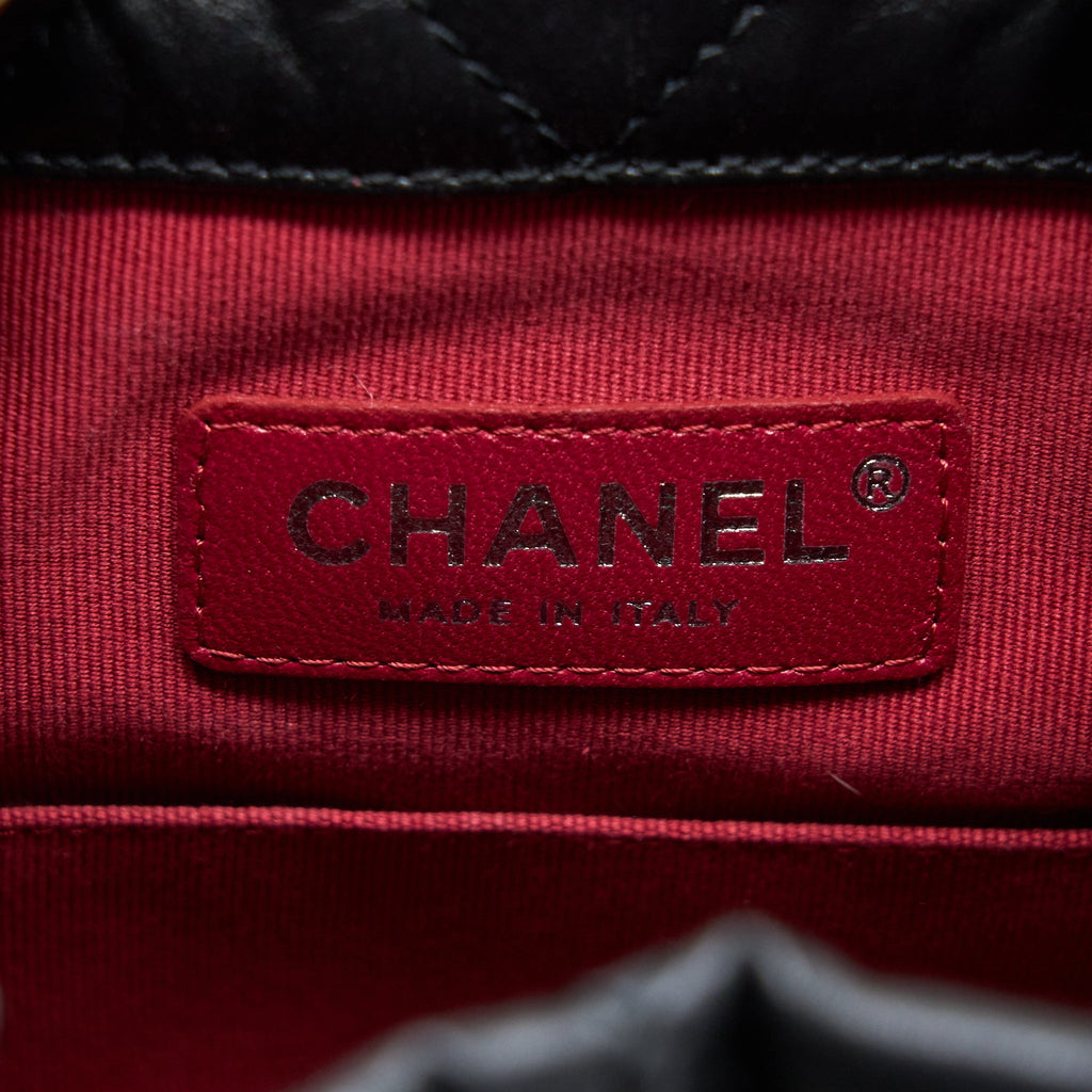 CHANEL SMALL GABRIELLE BACKPACK AGED CALFSKIN BLACK MULTICOLOR HARDWARE (MICROCHIP)