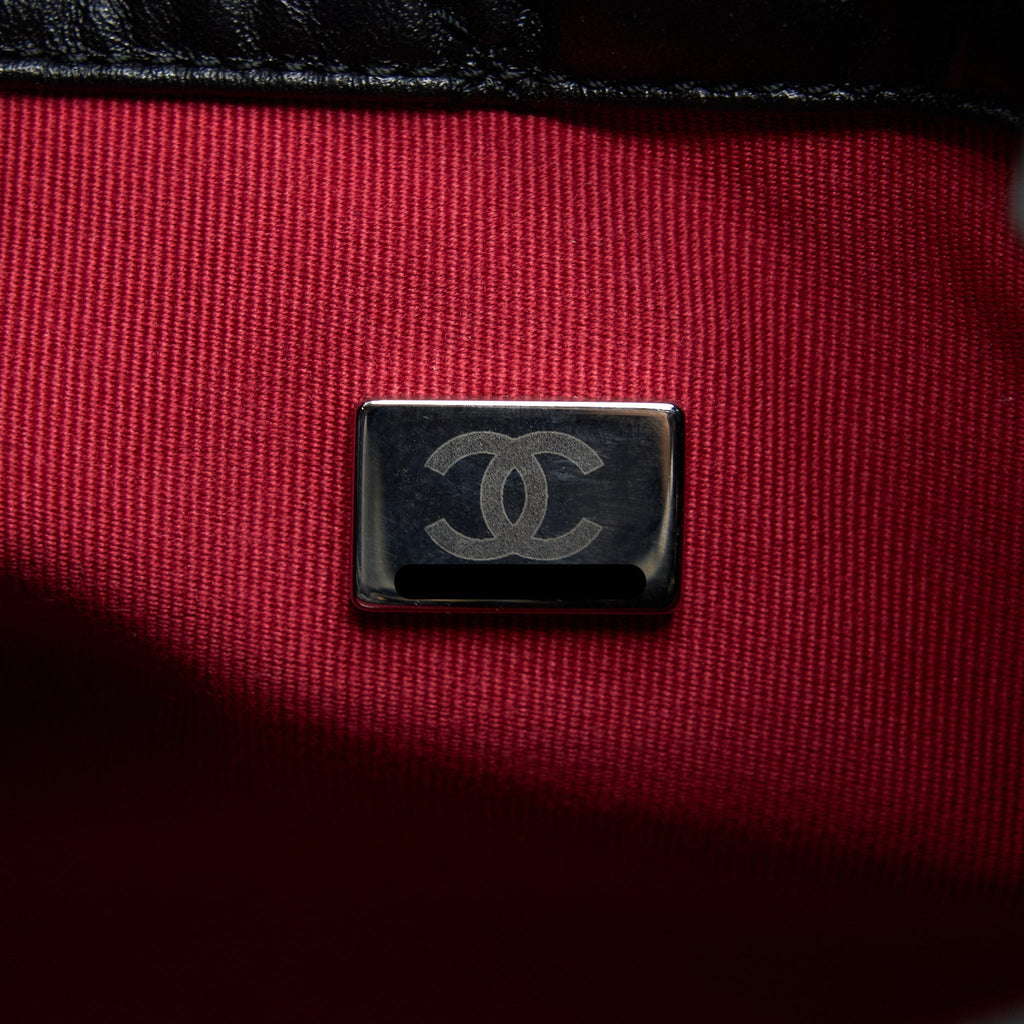 CHANEL SMALL GABRIELLE BACKPACK AGED CALFSKIN BLACK MULTICOLOR HARDWARE (MICROCHIP)