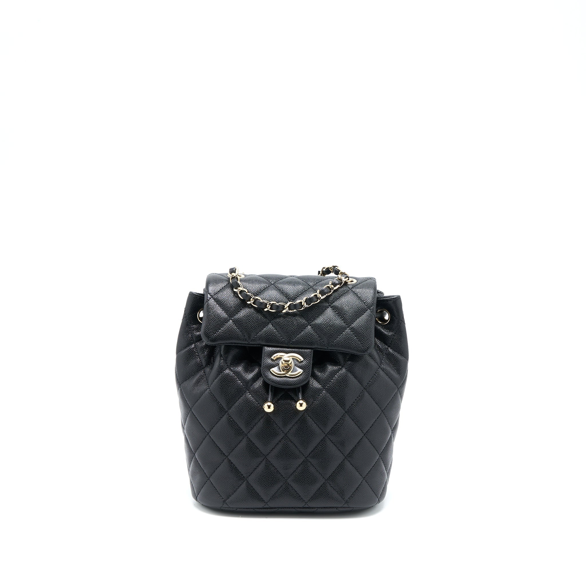CHANEL 23S MINI FLAP BACKPACK CAVIAR BLACK LGHW (MICROCHIP)