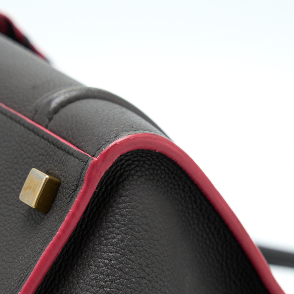 CELINE LARGE PHANTOM LUGGAGE BAG CALFSKIN DARK GREY/PINK