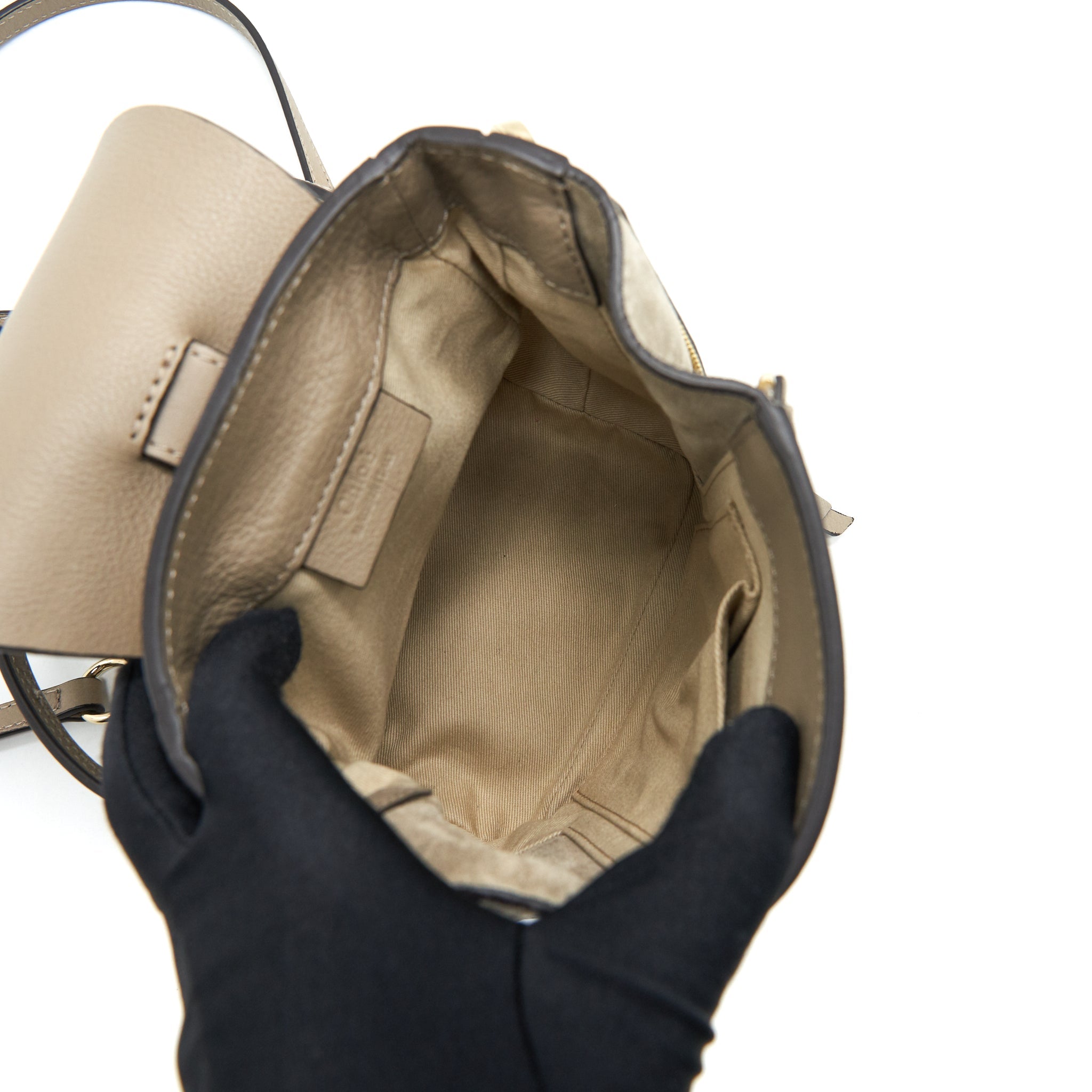 CHLOE MINI FAYE BACKPACK LIGHT GREY
