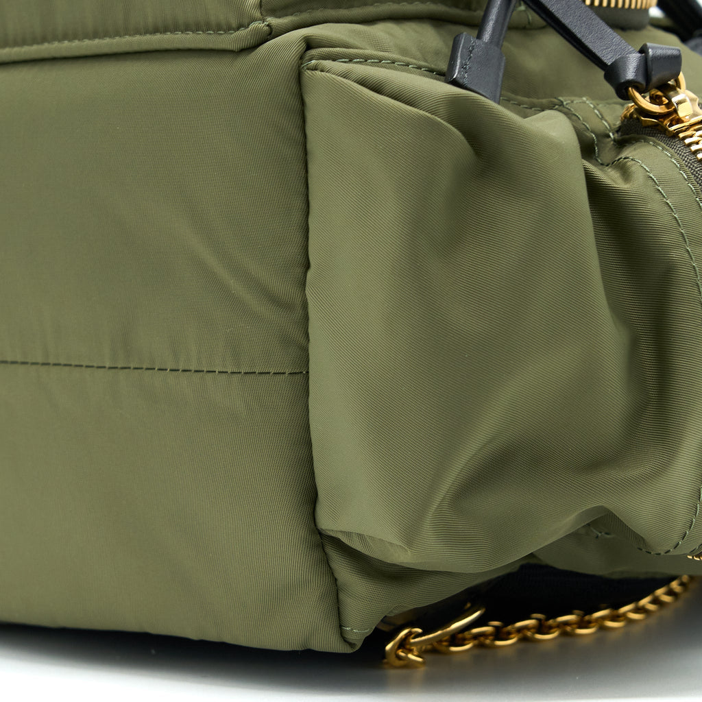BURBERRY MEDIUM RUCKSACK BACKPACK NYLON OLIVE GREEN GHW