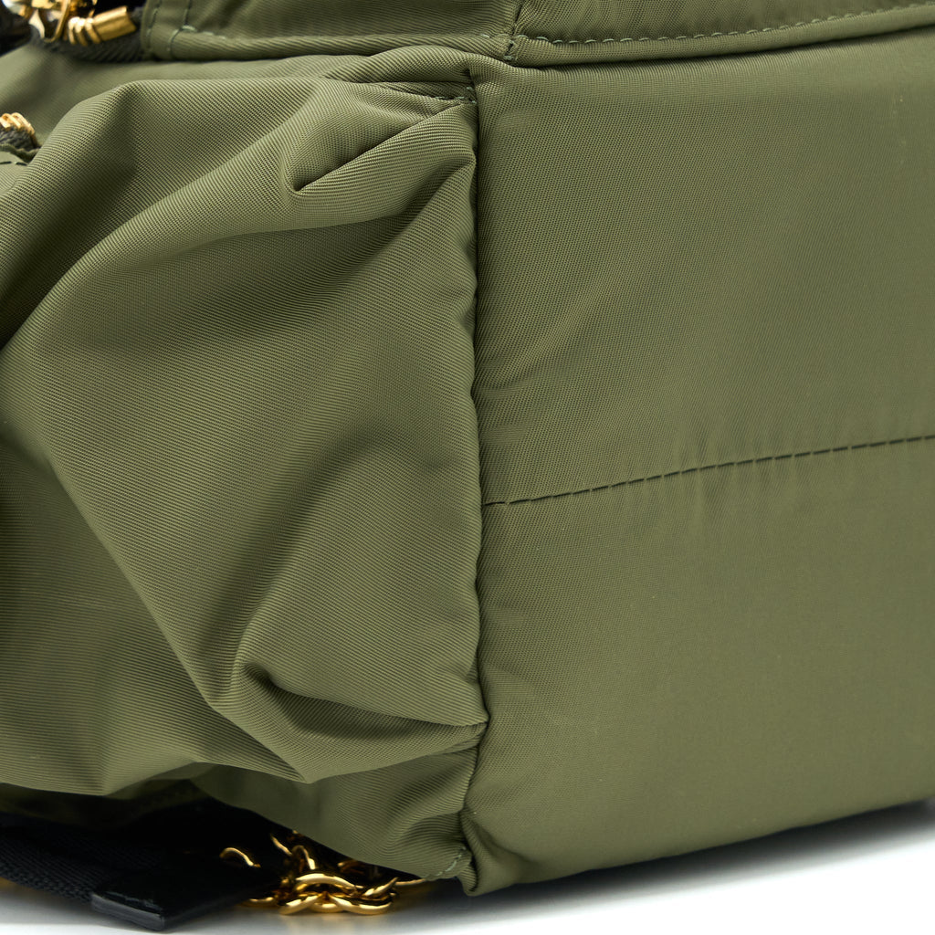 BURBERRY MEDIUM RUCKSACK BACKPACK NYLON OLIVE GREEN GHW