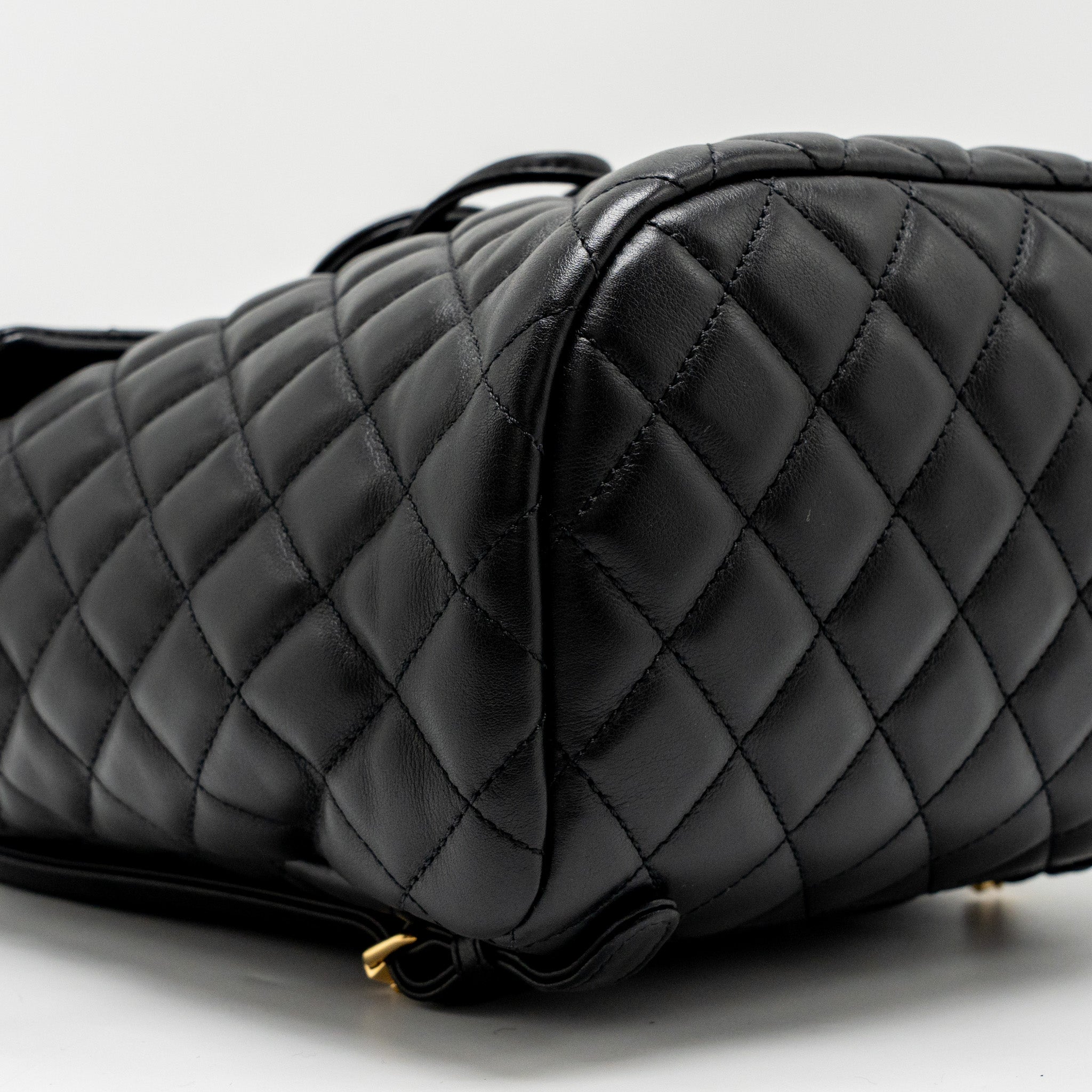 CHANEL URBAN SPIRIT FLAP BACKPACK LAMBSKIN BLACK GHW