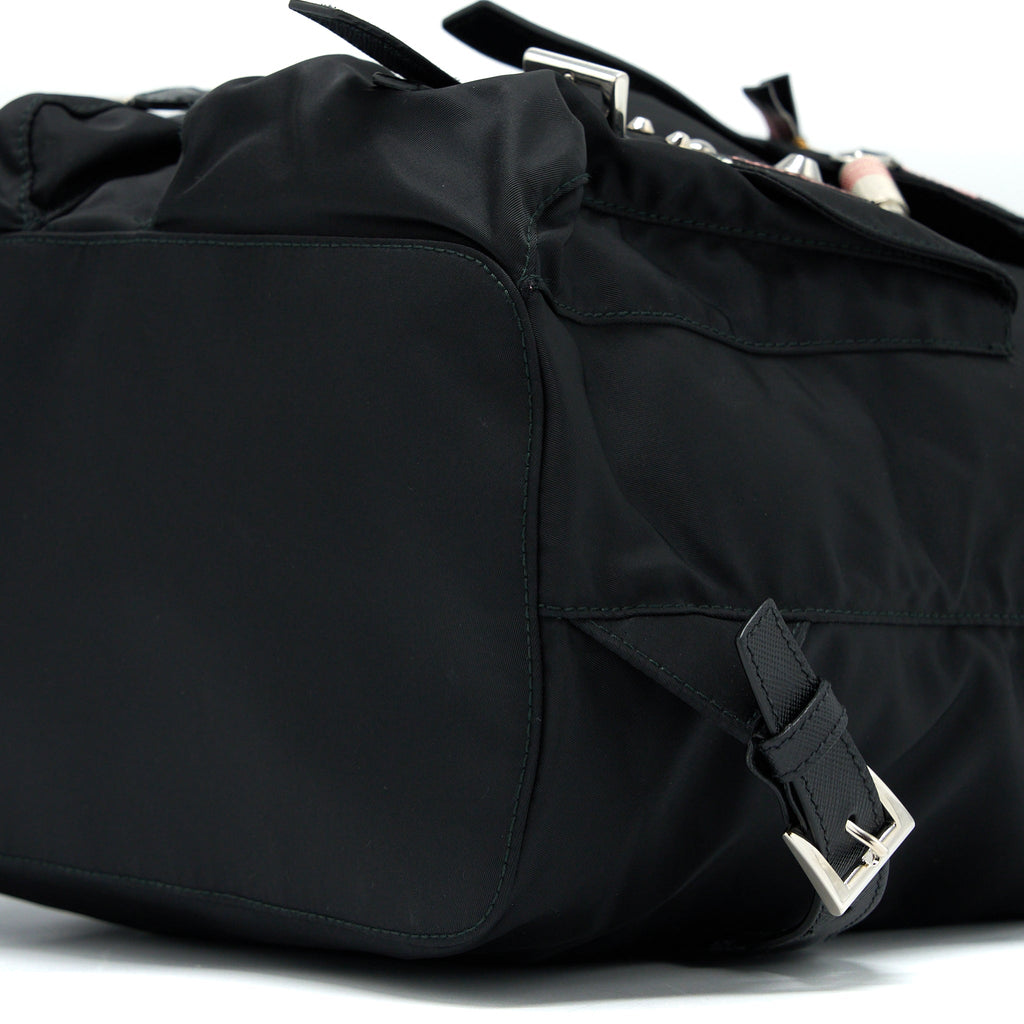 PRADA BACKPACK NYLON BLACK/ MULTICOLOURED SHW