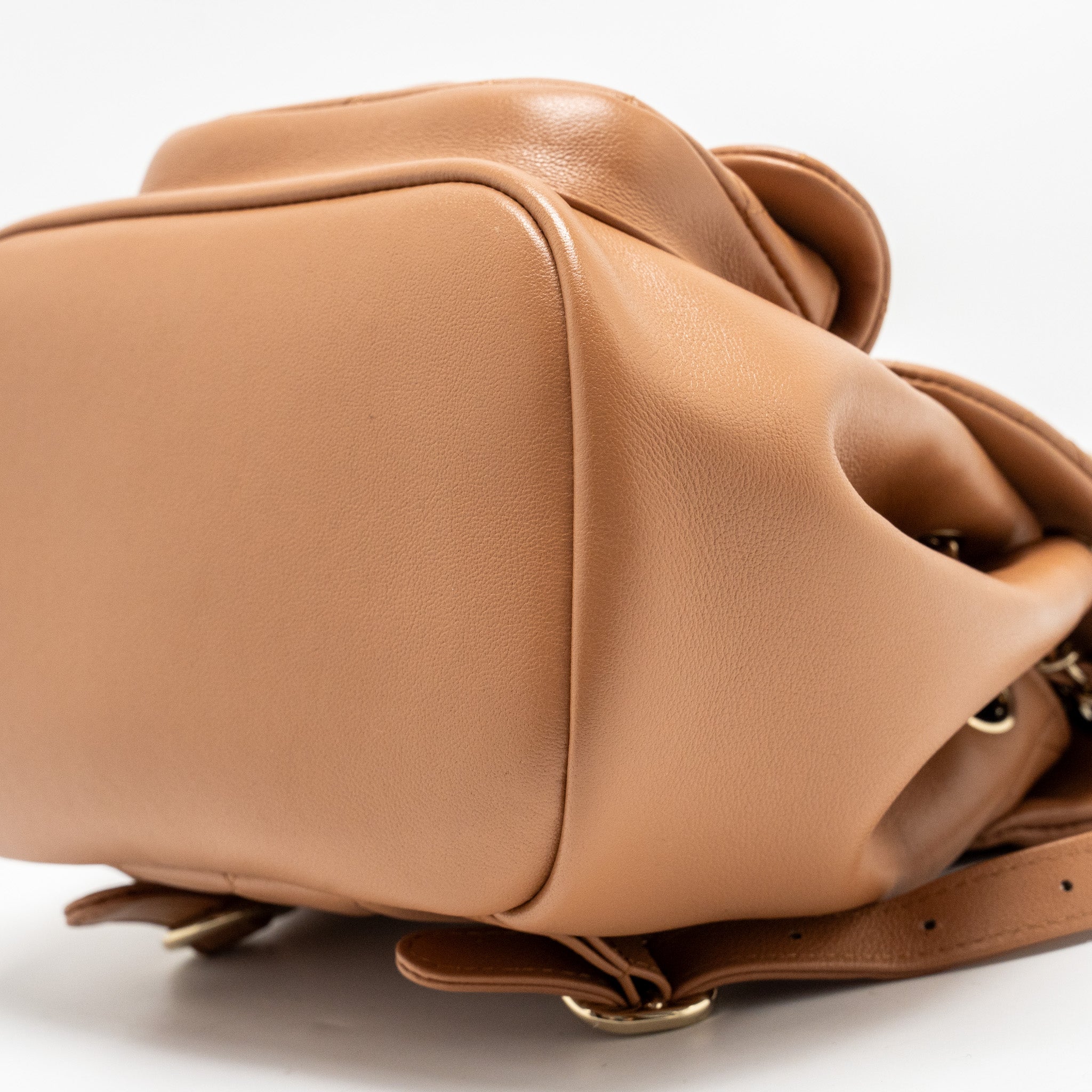 CHANEL 24P MINI DUMA BACKPACK CALFSKIN CARAMEL LGHW (MICROCHIP)