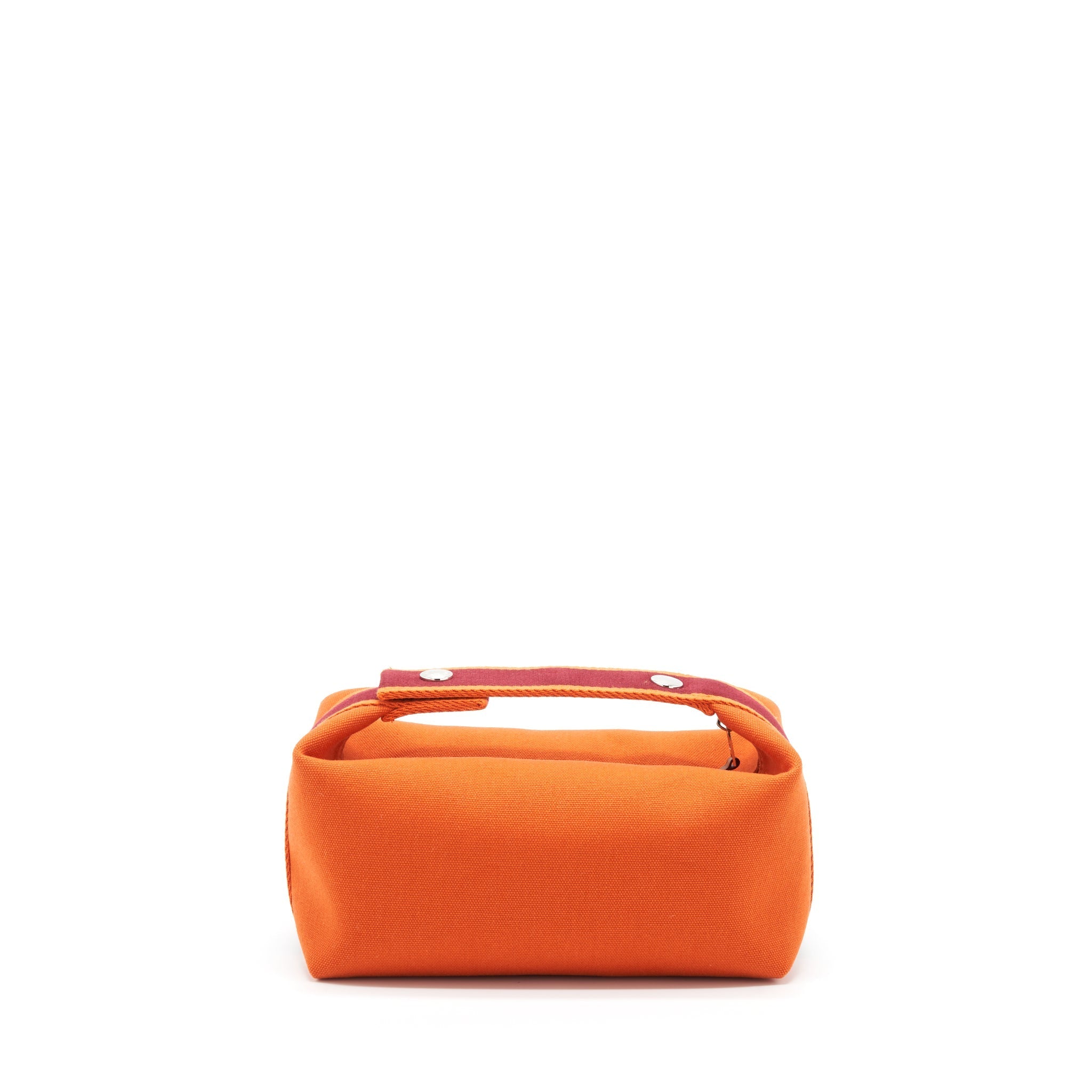 HERMES TROUSSE DE TOILETTE BRIDE A BRAC CANVAS TRAVEL POUCH ORANGE FEU
