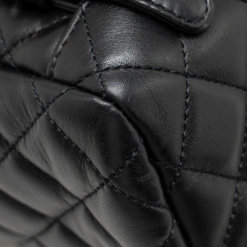 CHANEL URBAN SPIRIT FLAP BACKPACK LAMBSKIN BLACK GHW