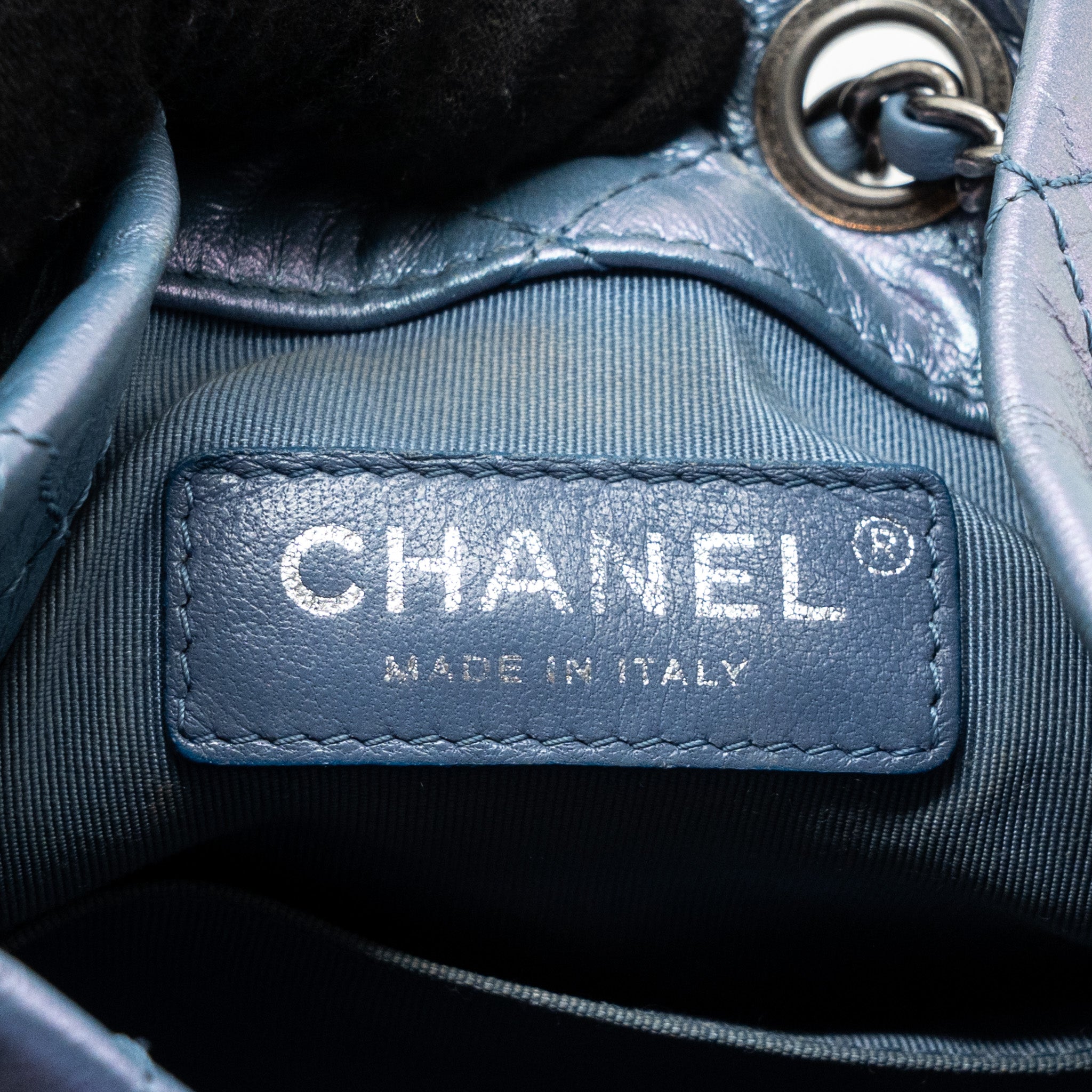 CHANEL SMALL GABRIELLE BACKPACK CALFSKIN IRIDESCENT PURPLE MULTICOLOUR HARDWARE