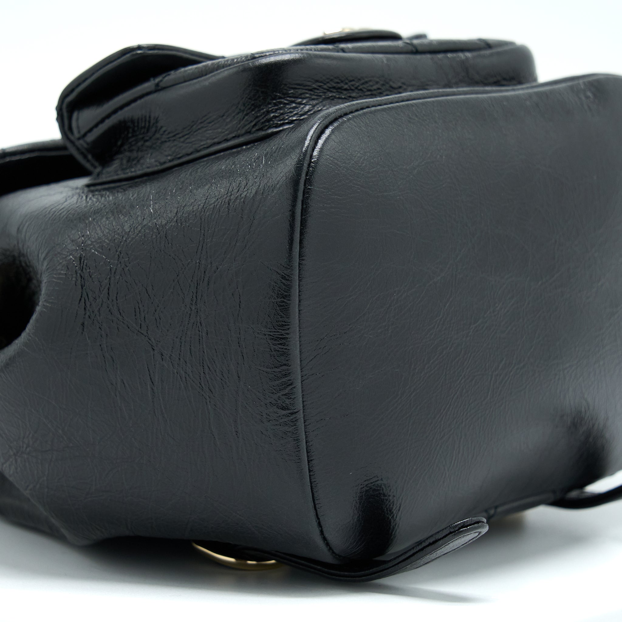 CHANEL 22C MINI DUMA BACKPACK AGED CALFSKIN BLACK LGHW (MICROCHIP)
