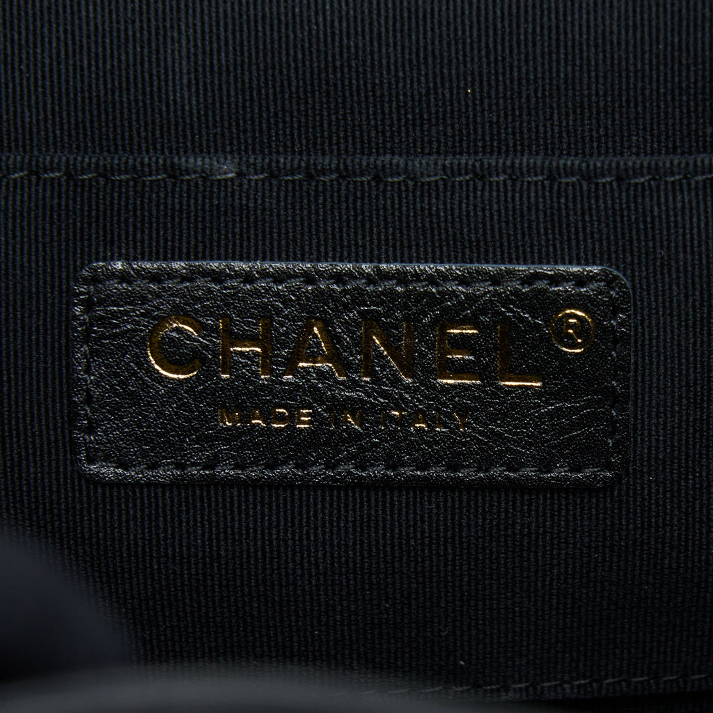 CHANEL 22C MINI DUMA BACKPACK AGED CALFSKIN BLACK LGHW (MICROCHIP)